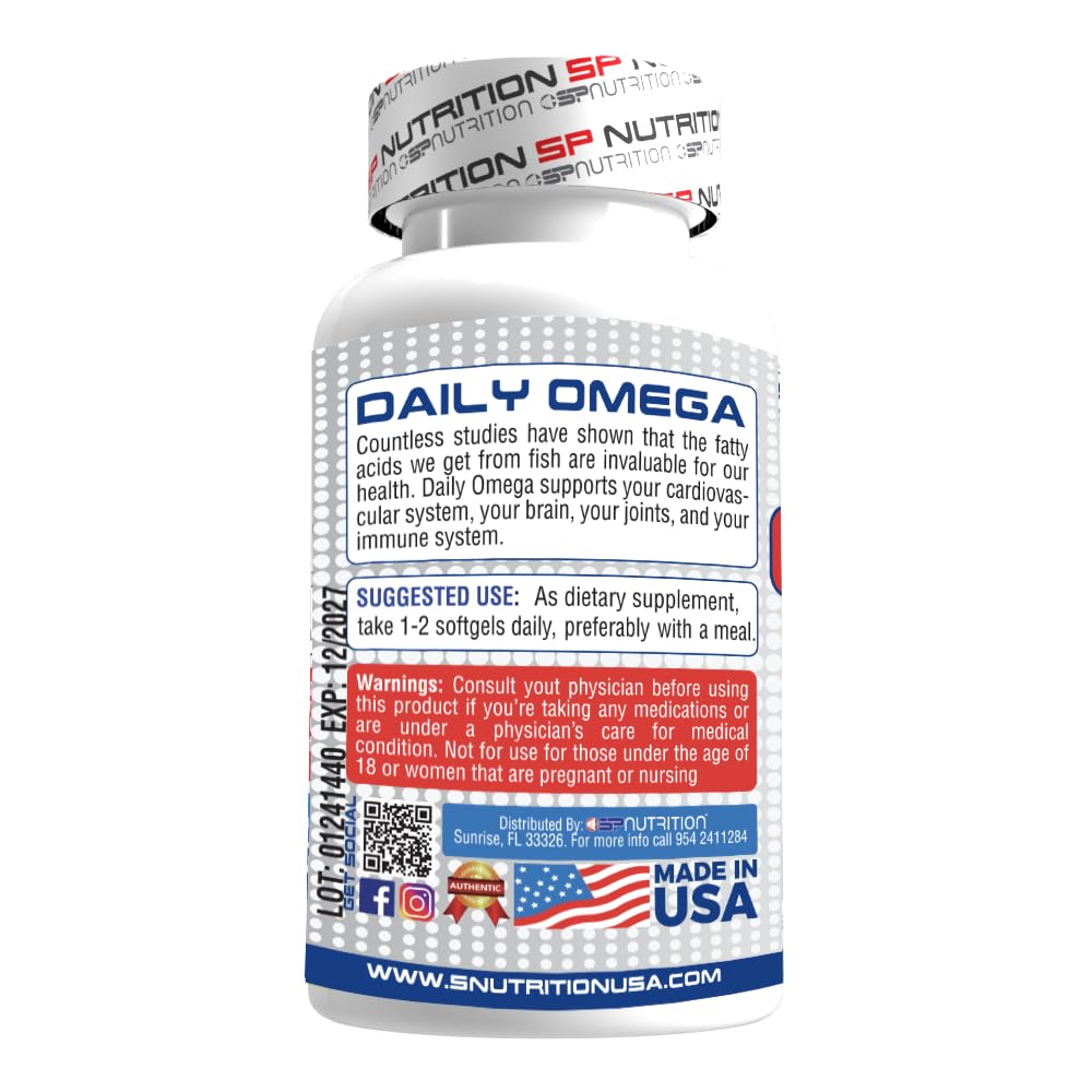 S Nutrition Omega-3 Fish Oil 1000mg Capsules, 90 Count