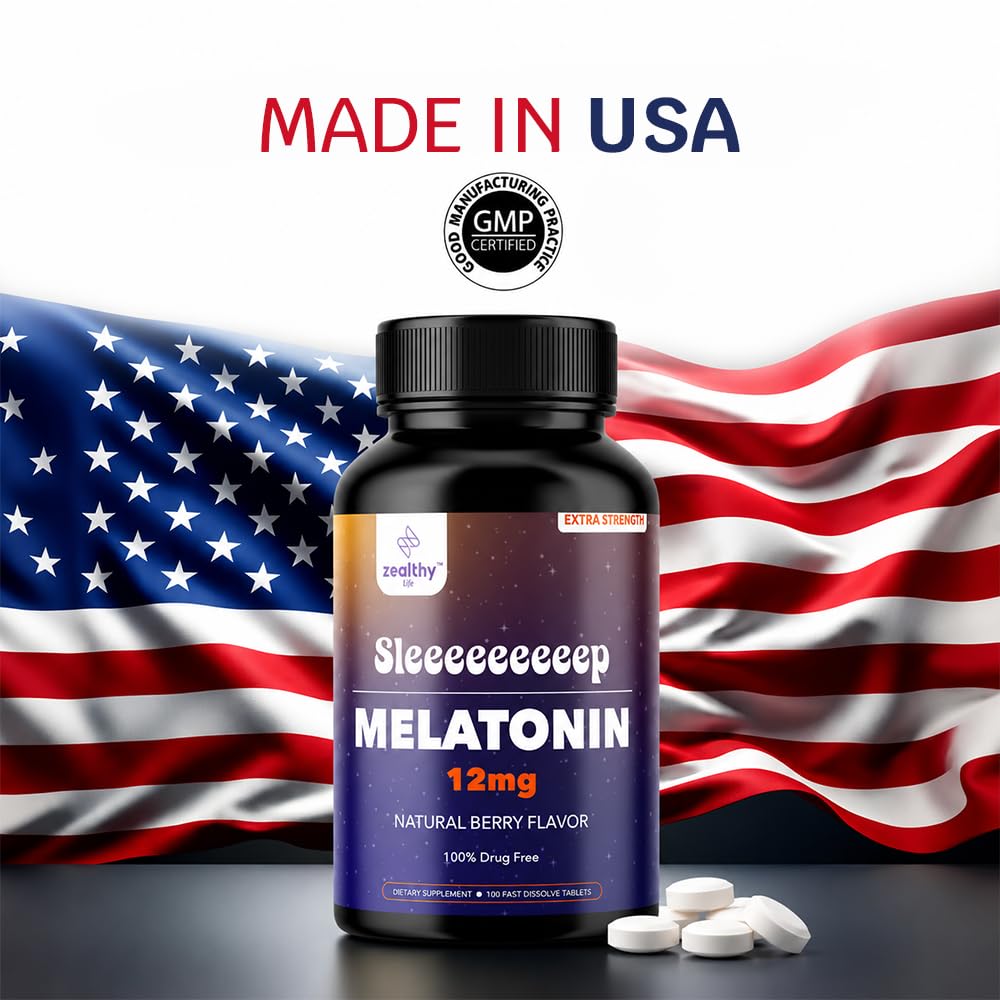 Z Zealthy Life Melatonin Fast Dissolve 12mg Tablets, 100 Count