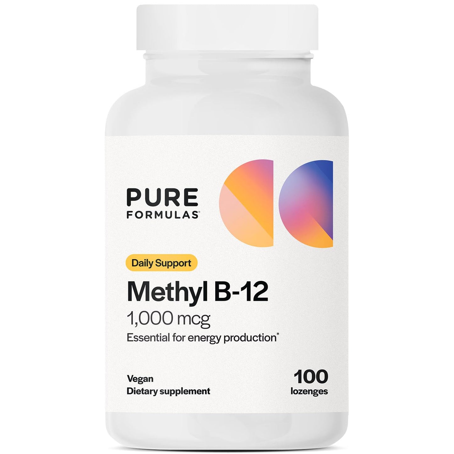 PureFormulas Methyl B12 Lozenges for Energy Boost & Nervous System Support Softgel 100 Count
