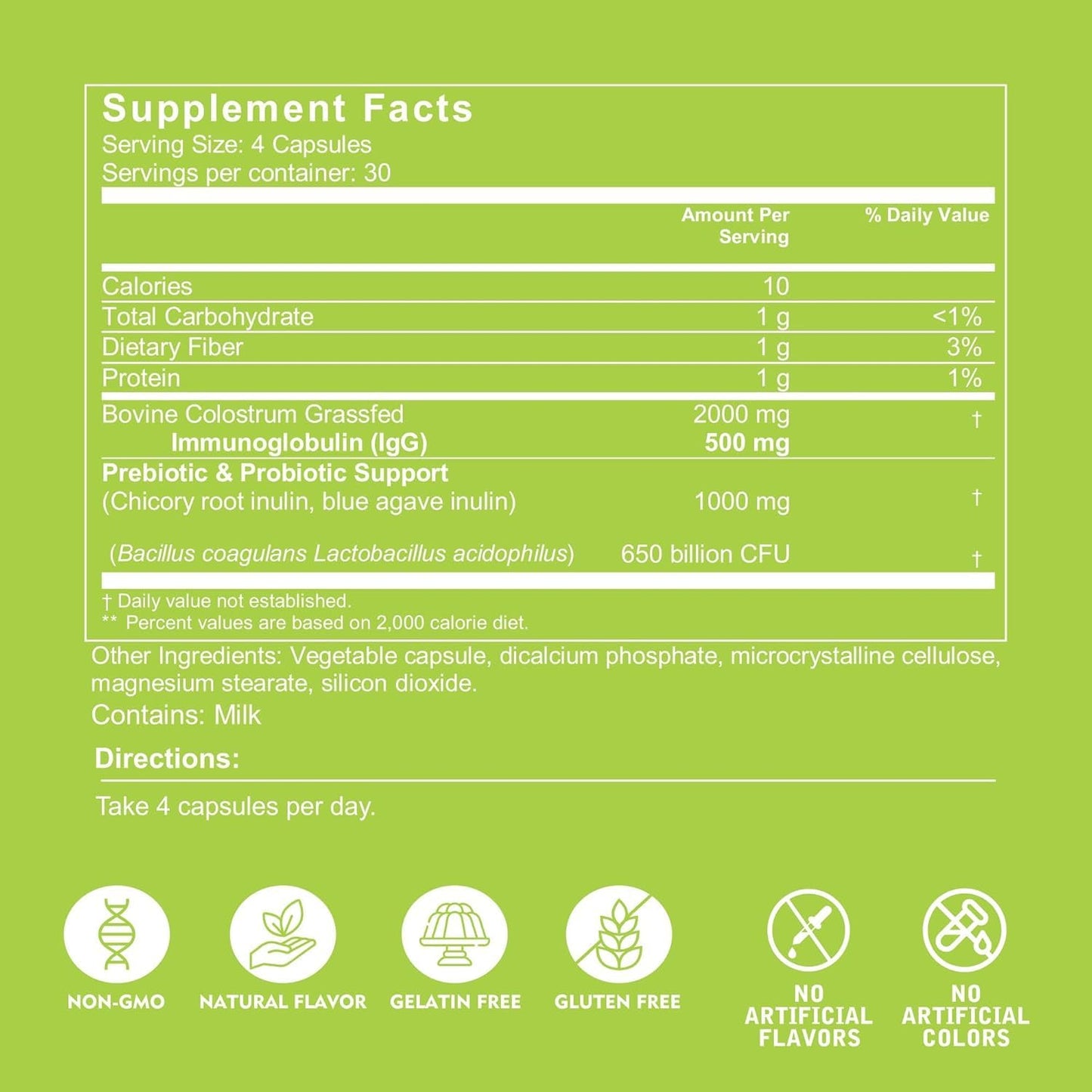 VITINITY Grass Fed Bovine Colostrum Capsules 120 Capsules