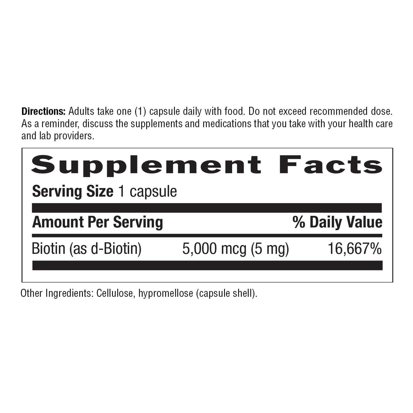 Country Life Biotin 5 mg Capsule, 120 Count