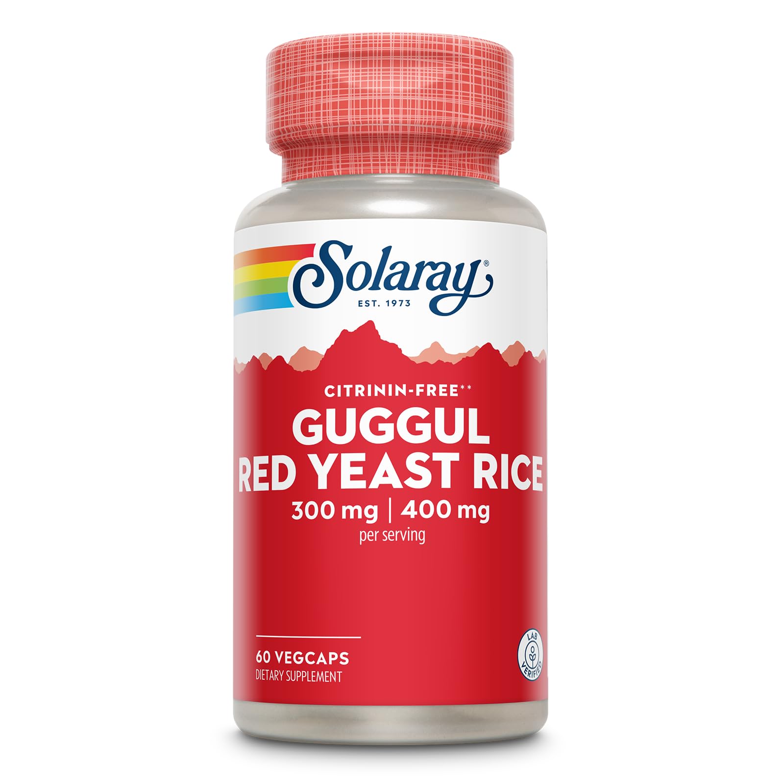 SOLARAY Guggul Gum Extract & Red Yeast Rice Capsules, 60 Count