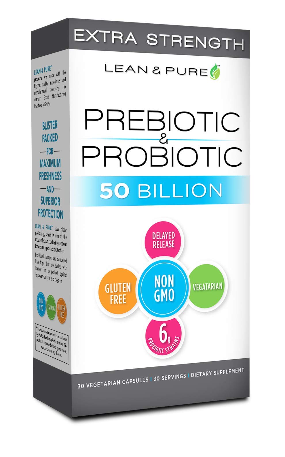 Olympian Labs Lean & Pure Extra Strength Prebiotic and Probiotic Capsule, 30 Capsules
