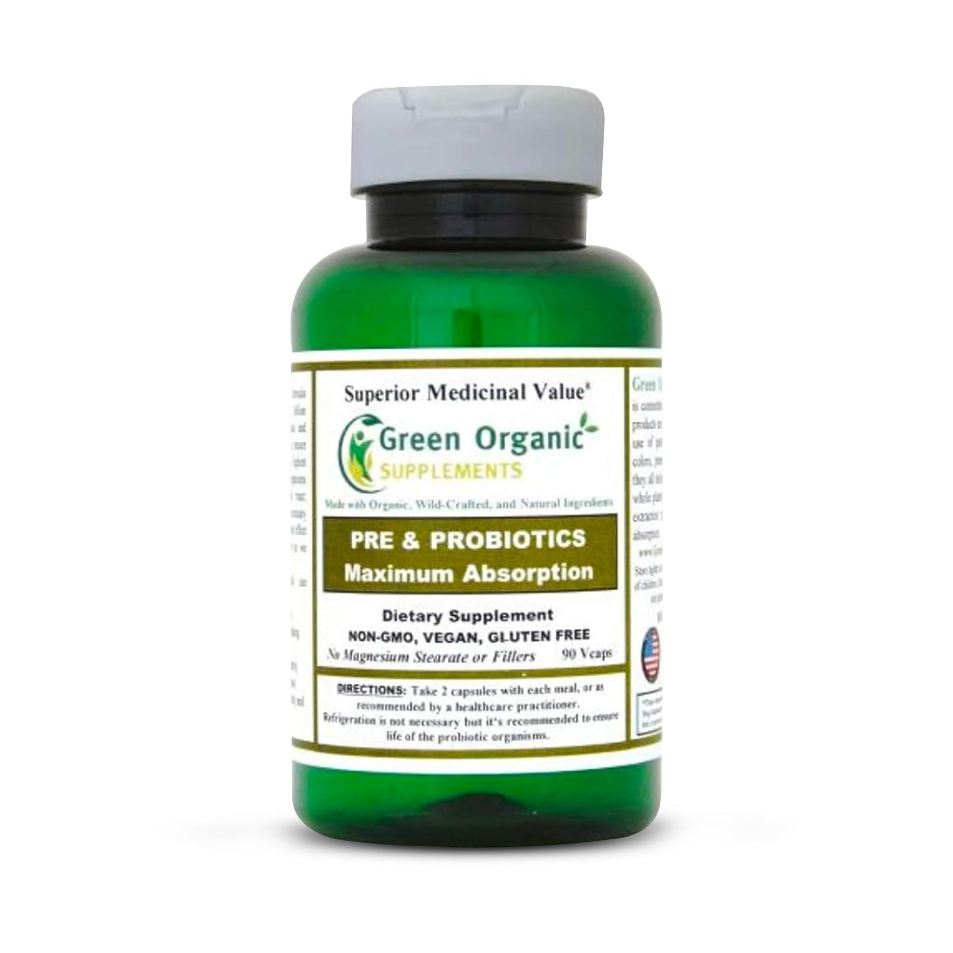 Green Organic Supplements Probiotics + Prebiotics 90 Capsules