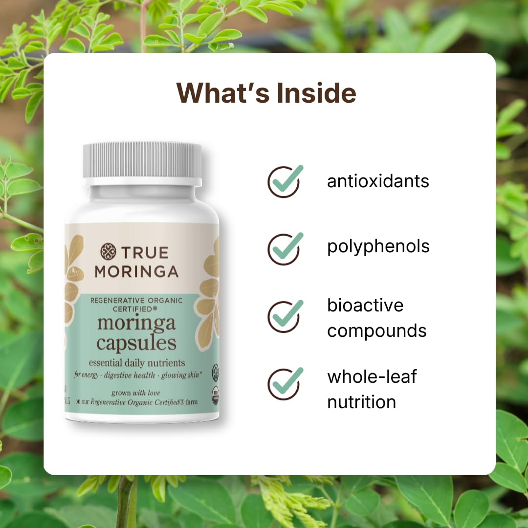 True Moringa Organic Moringa Capsules 60 Capsules