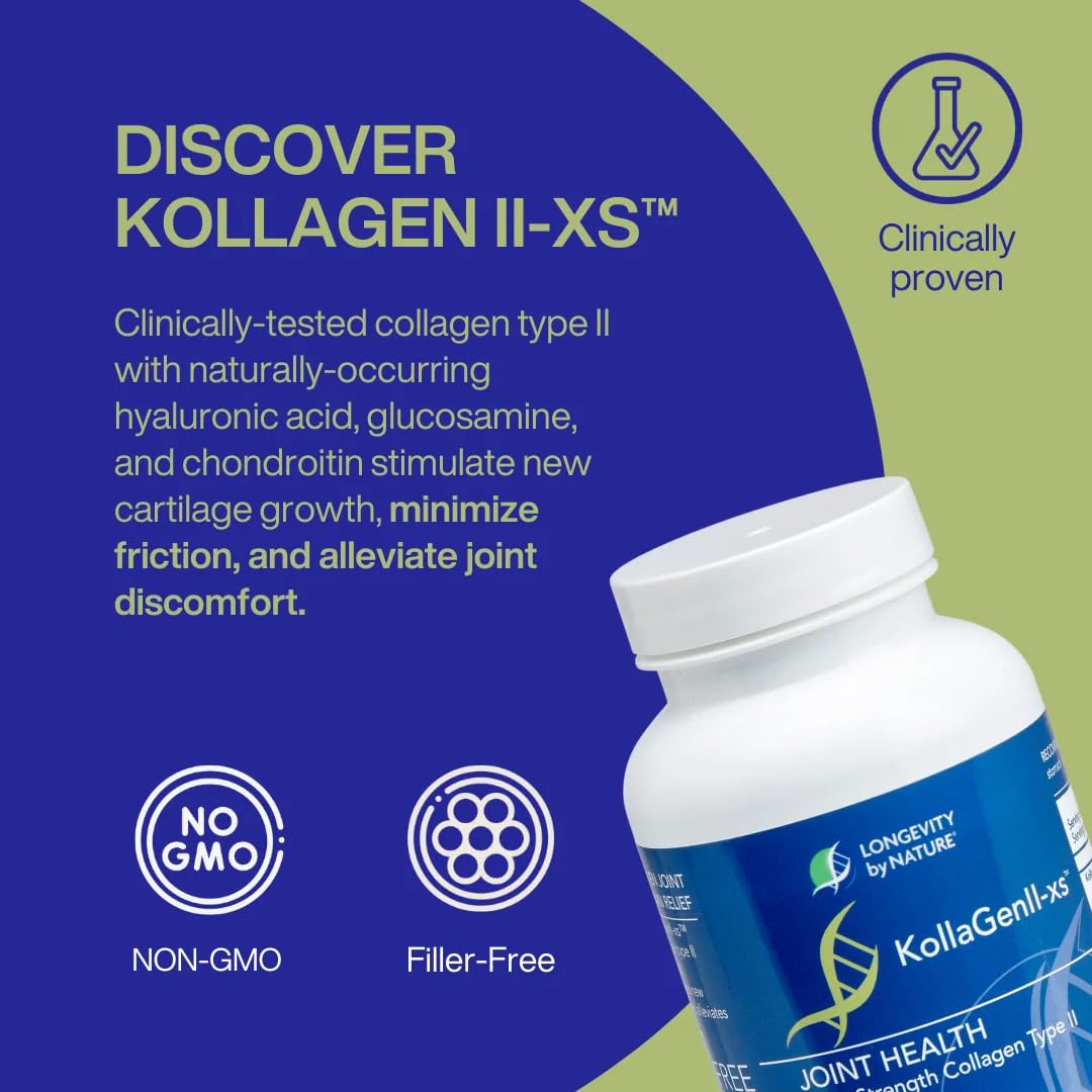 Longevity by Nature KollaGen II-XS Collagen Type II 120 Capsules