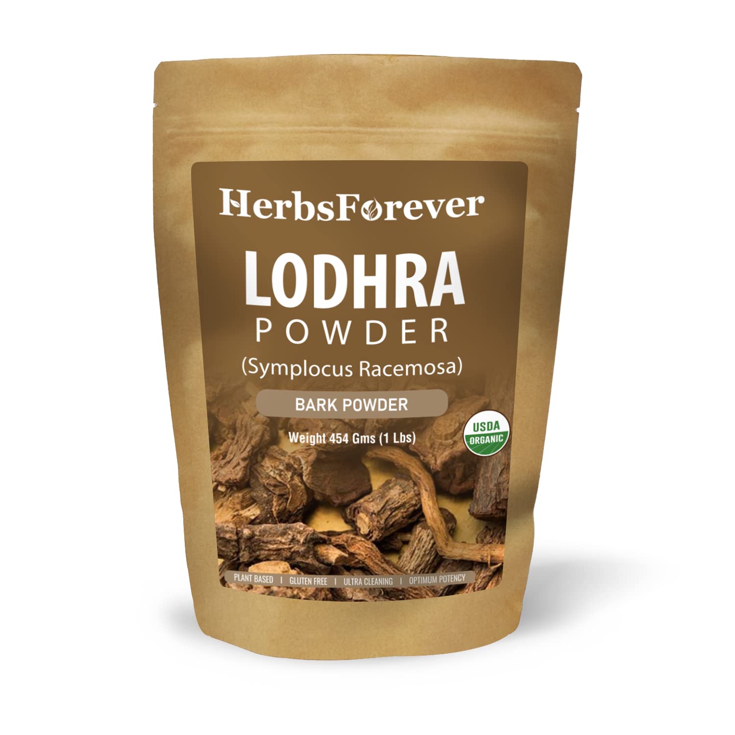 Herbsforever Lodhra Bark (Symplocos Racemosa) Powder, 16 oz