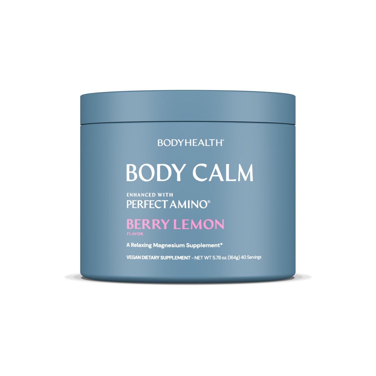 BodyHealth Body Calm Enhanced with PerfectAmino High Absorption Magnesium Supplement Powder, Berry Lemon, 5.78 oz
