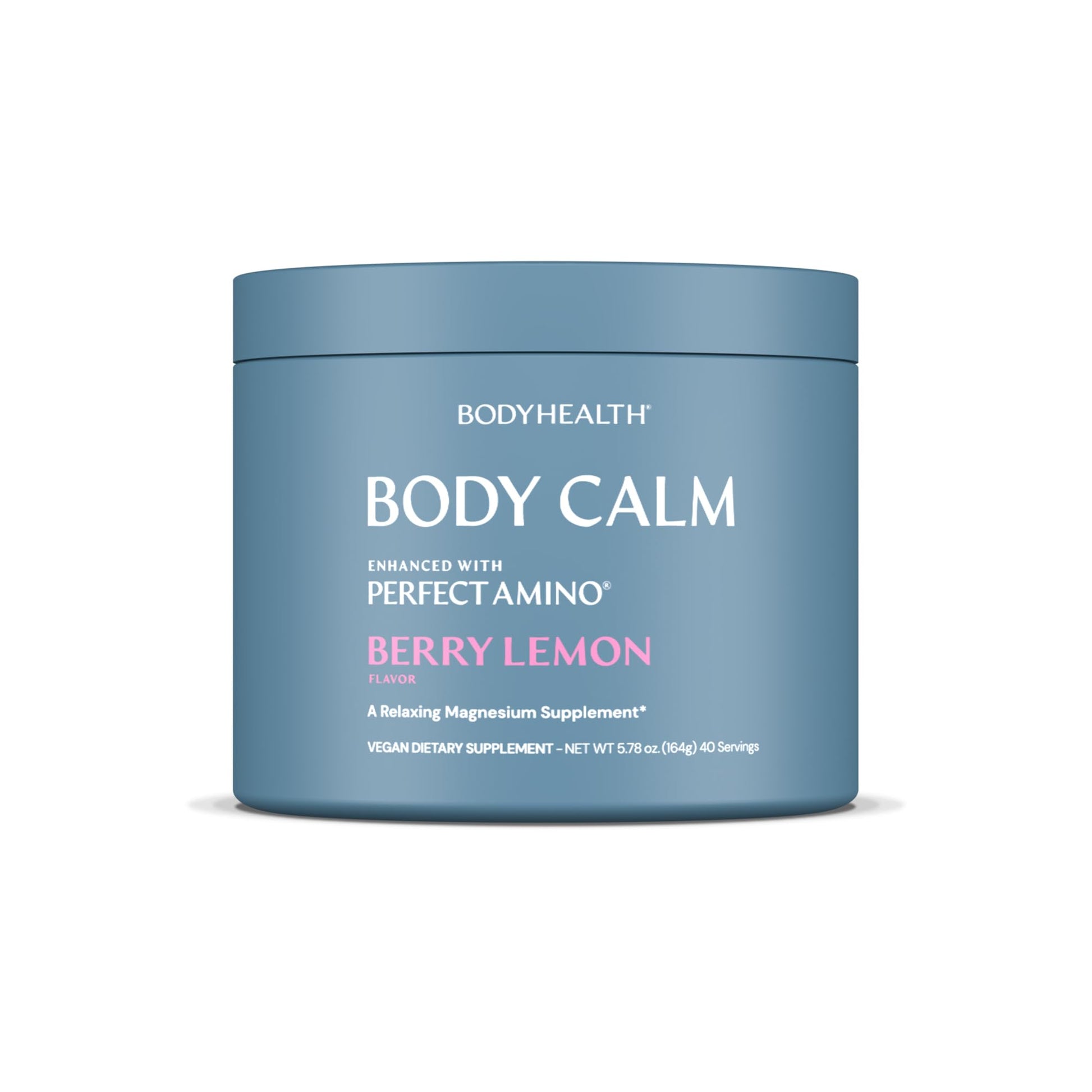 BodyHealth Body Calm Enhanced with PerfectAmino High Absorption Magnesium Supplement Powder, Berry Lemon, 5.78 oz