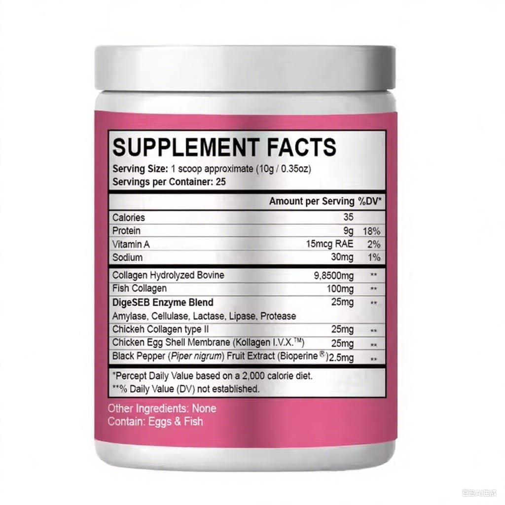 Okian Collagen Peptide Powder for Skin, Hair and Joint Support 120 Capsules