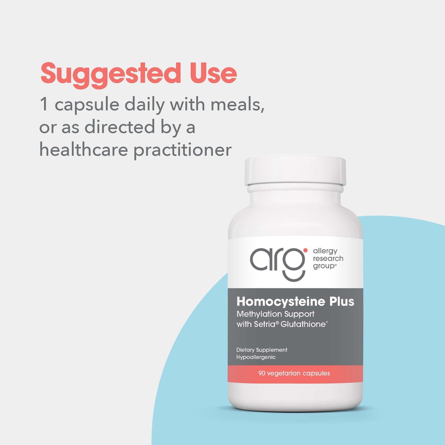 Allergy Research Group Homocysteine Plus Supplement Vegetarian Capsules 90 Count