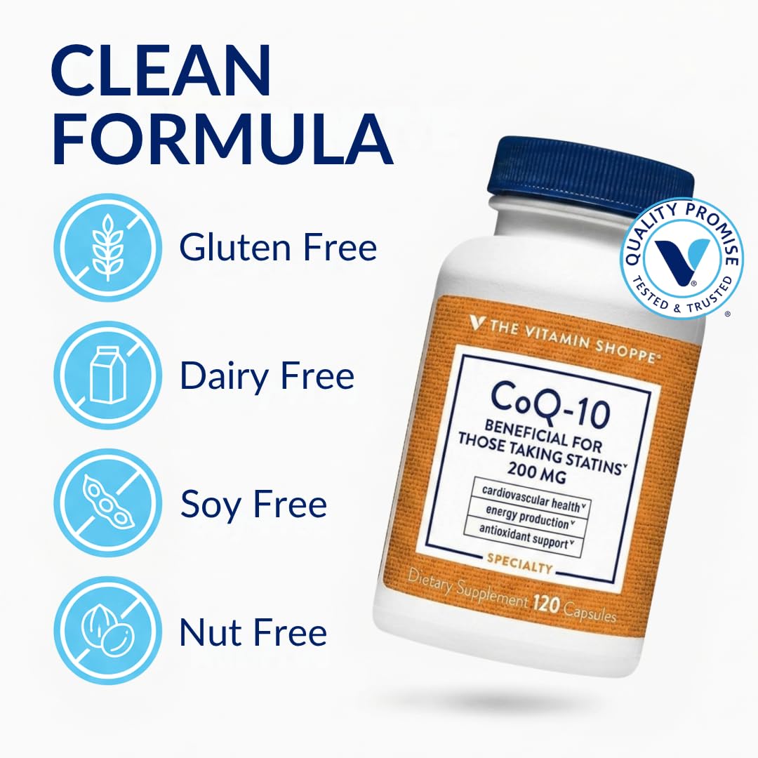 The Vitamin Shoppe CoQ-10 200 mg Capsules, 120 Capsules