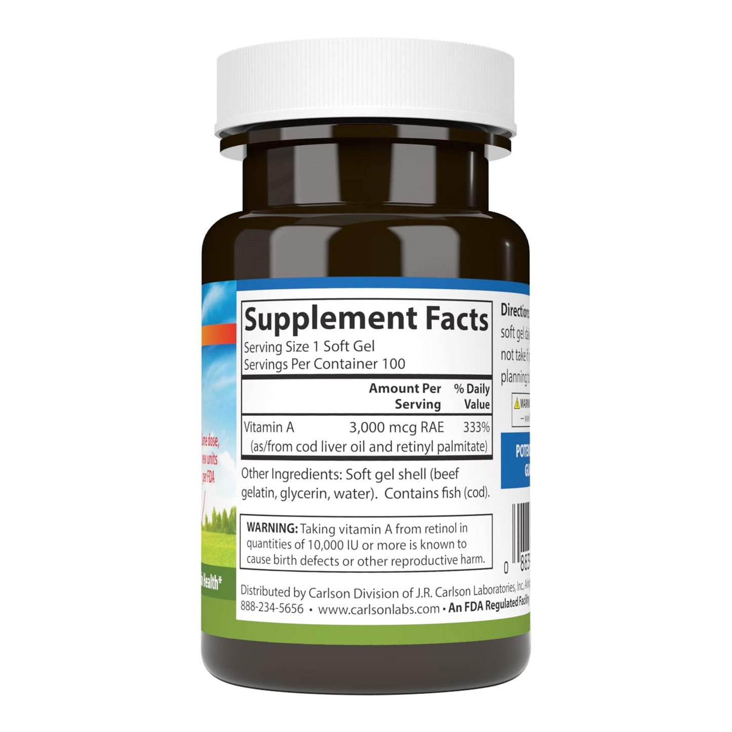 Carlson Vitamin A Softgels 100 Softgels