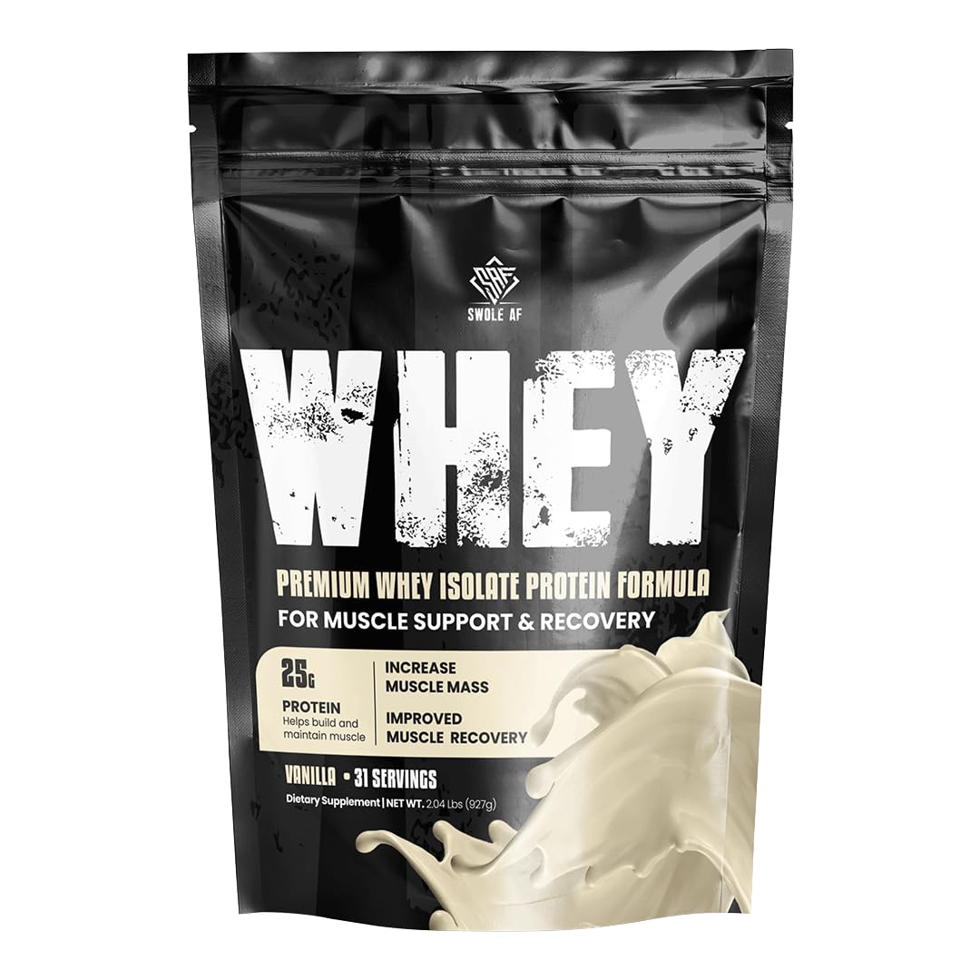 Swole AF Whey Isolate Protein Formula Powder Vanilla 32.64 oz