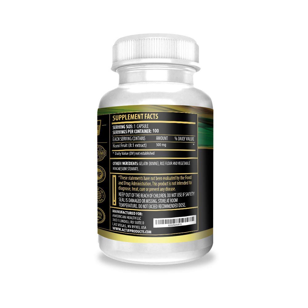 ACTIF Organic Noni Maximum Strength Capsule, 120 Count