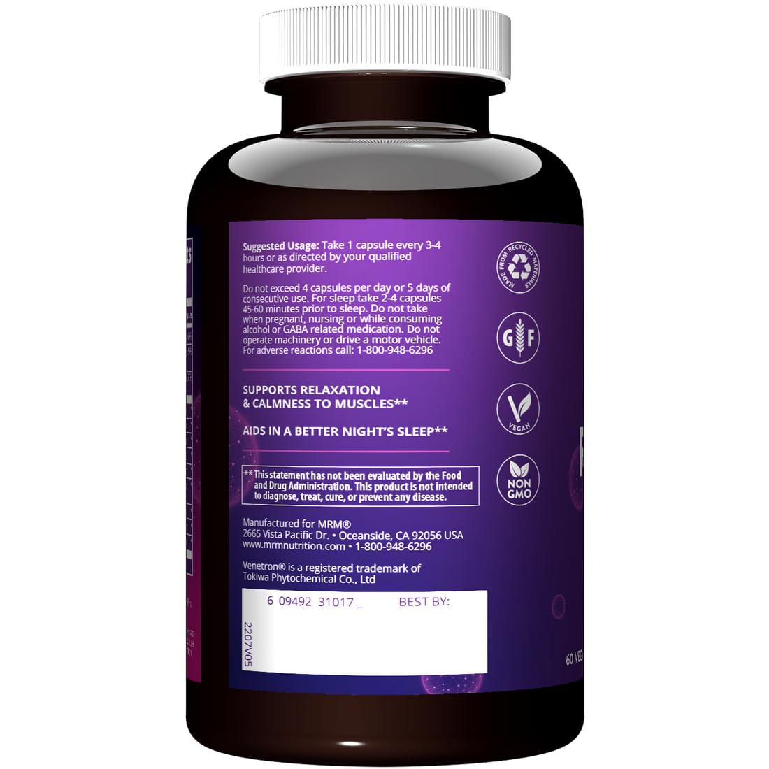 MRM Relax-All Dietary Supplement 60 Capsules