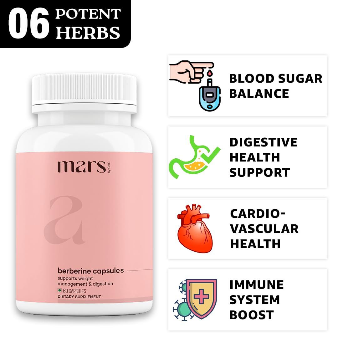 Mars by GHC Himalayan Berberine Turmeric & Ginseng Tablet, 180 Tablets