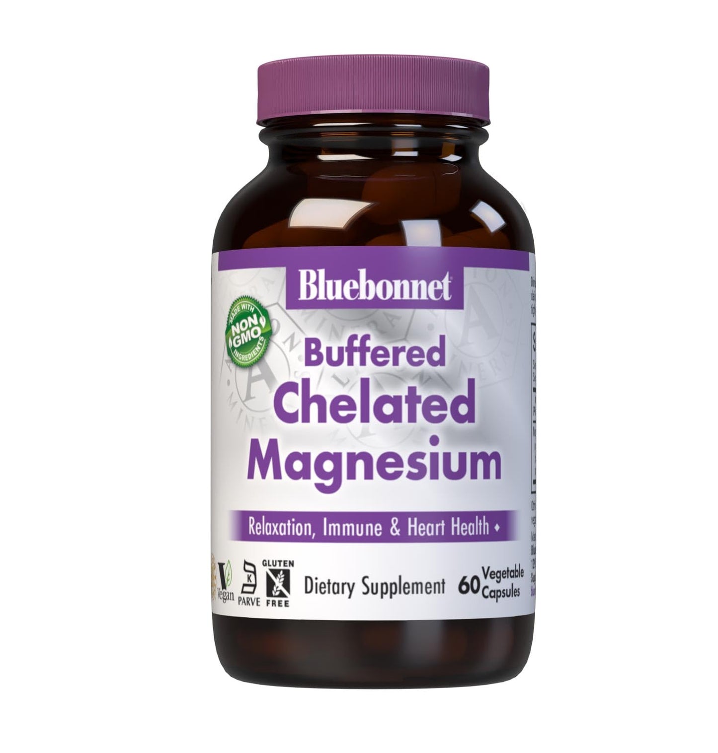 BlueBonnet Albion Buffered Chelated Magnesium 200 mg Capsule, 60 Count