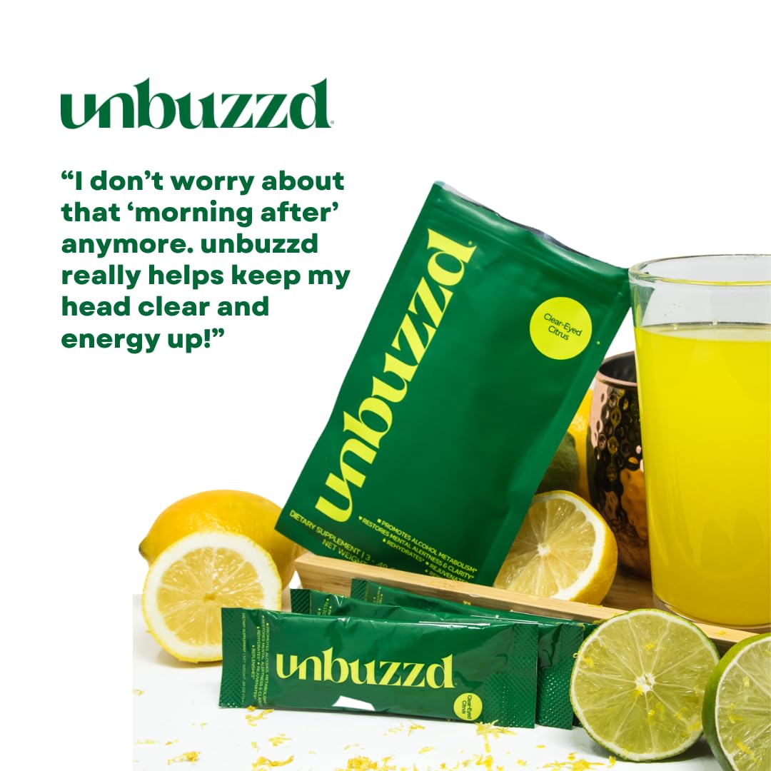 unbuzzd Milk Thistle & DHM Proprietary Blend Rehydrates and Replenishes Electrolytes Powder 3.92 oz