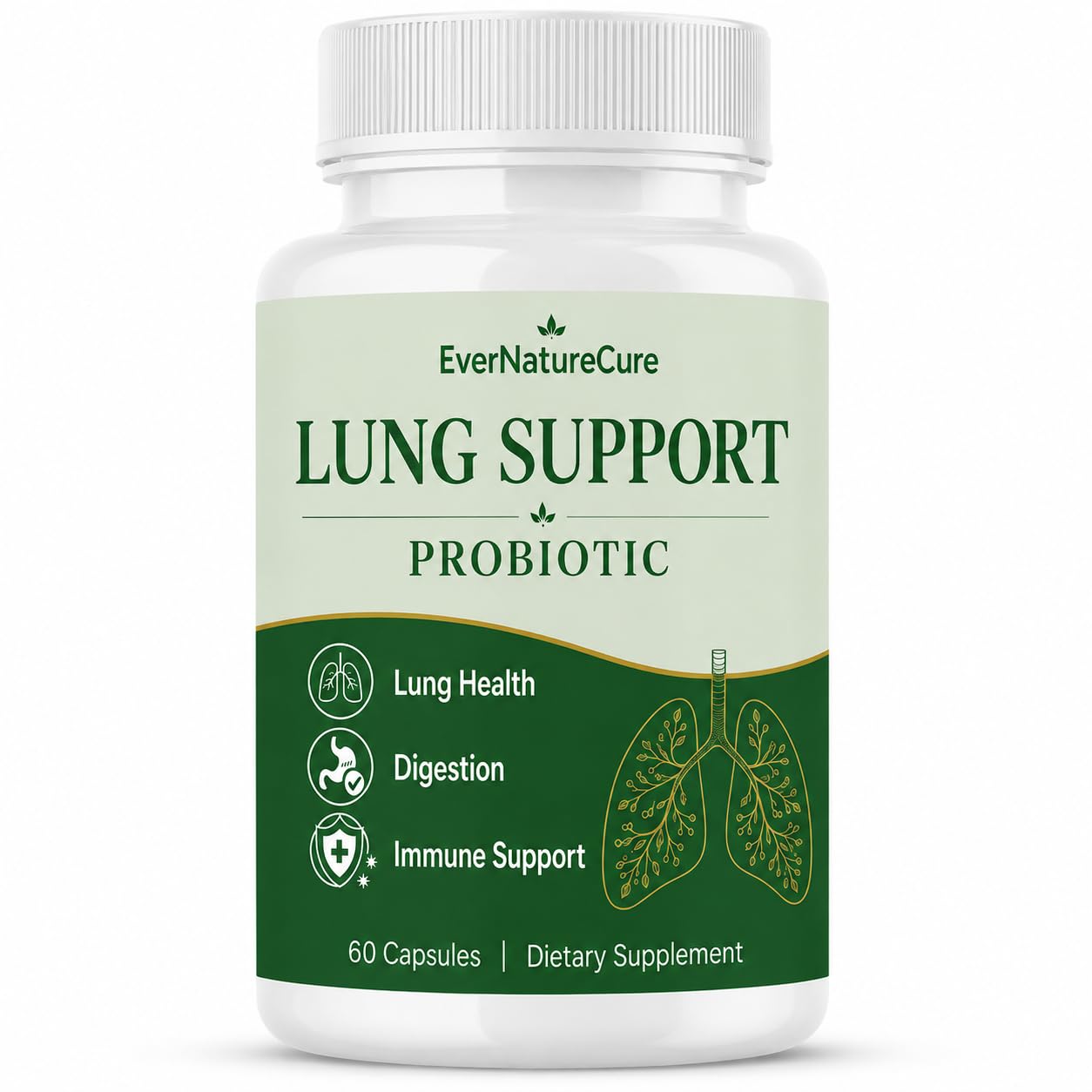 EVERNATURECURE Lung Support Probiotic Capsule, 60 Capsules