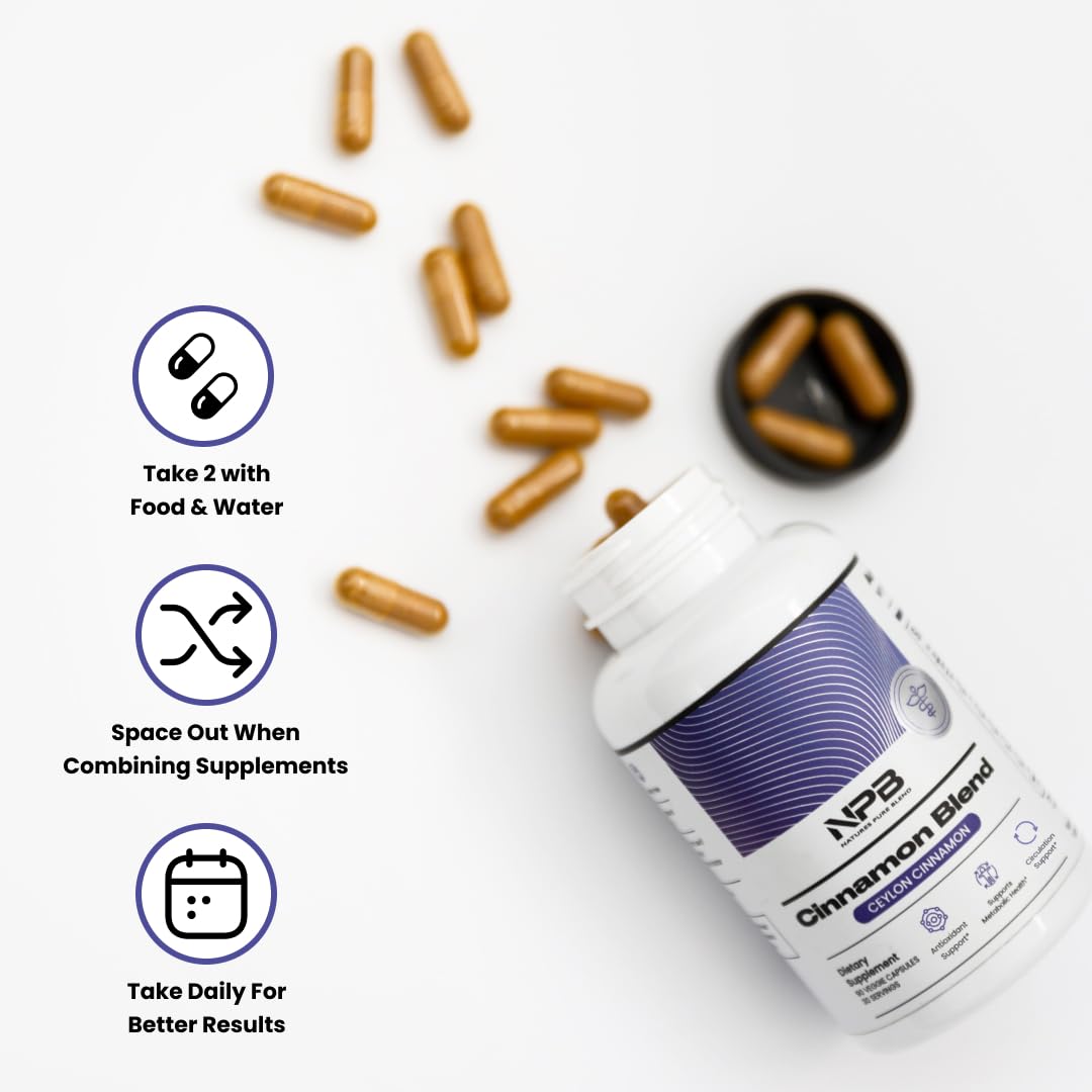 Nature's Pure Blend Ceylon Cinnamon Capsules with Turmeric Curcumin, 90 Capsules