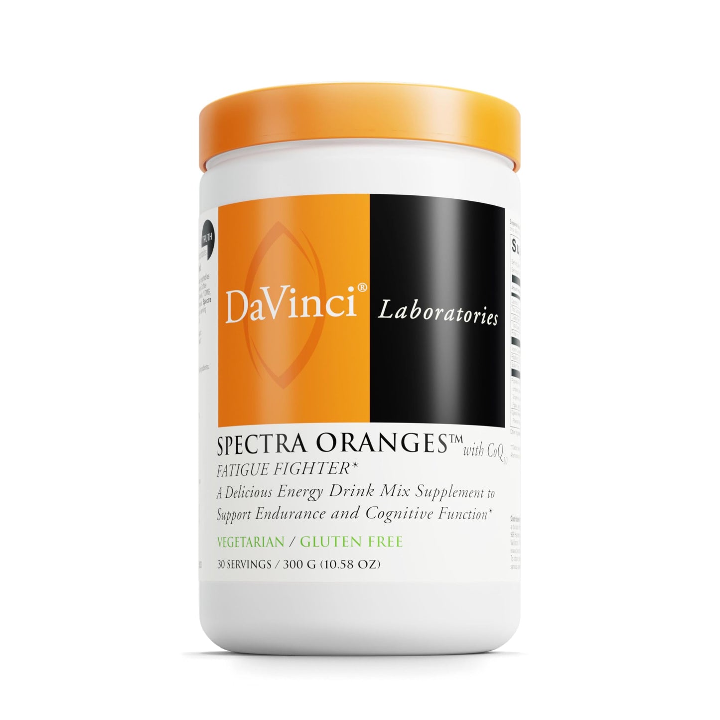 DAVINCI Spectra Orange Natural Energy Support Drink Supplement Powder, 30 Servings