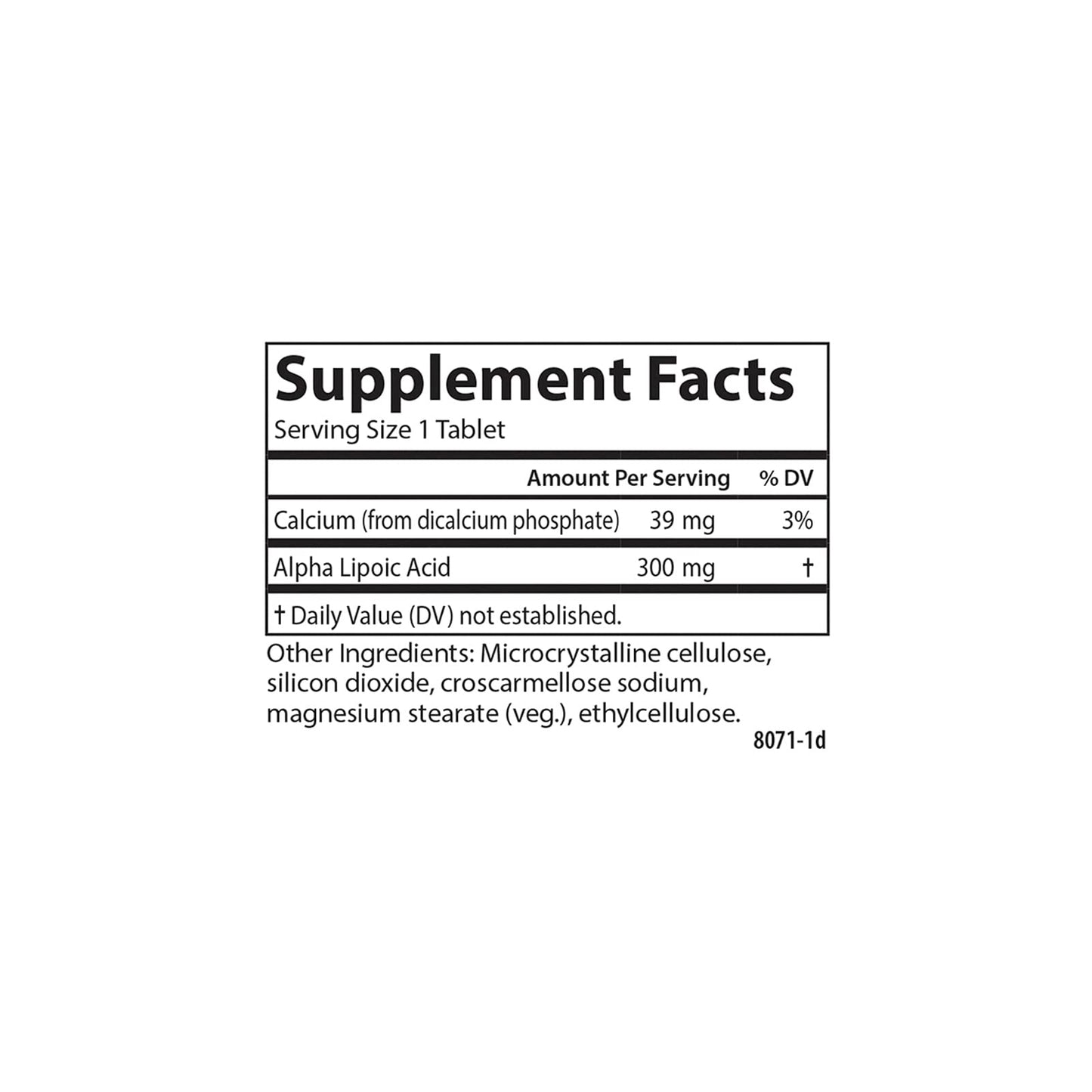 Carlson Alpha Lipoic Acid 300 mg Tablet, 90 Count