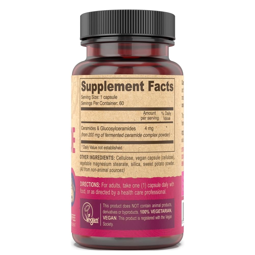 DEVA Vegan Vitamins Skin Restoring Ceramide Supplement Capsules, 60 Count