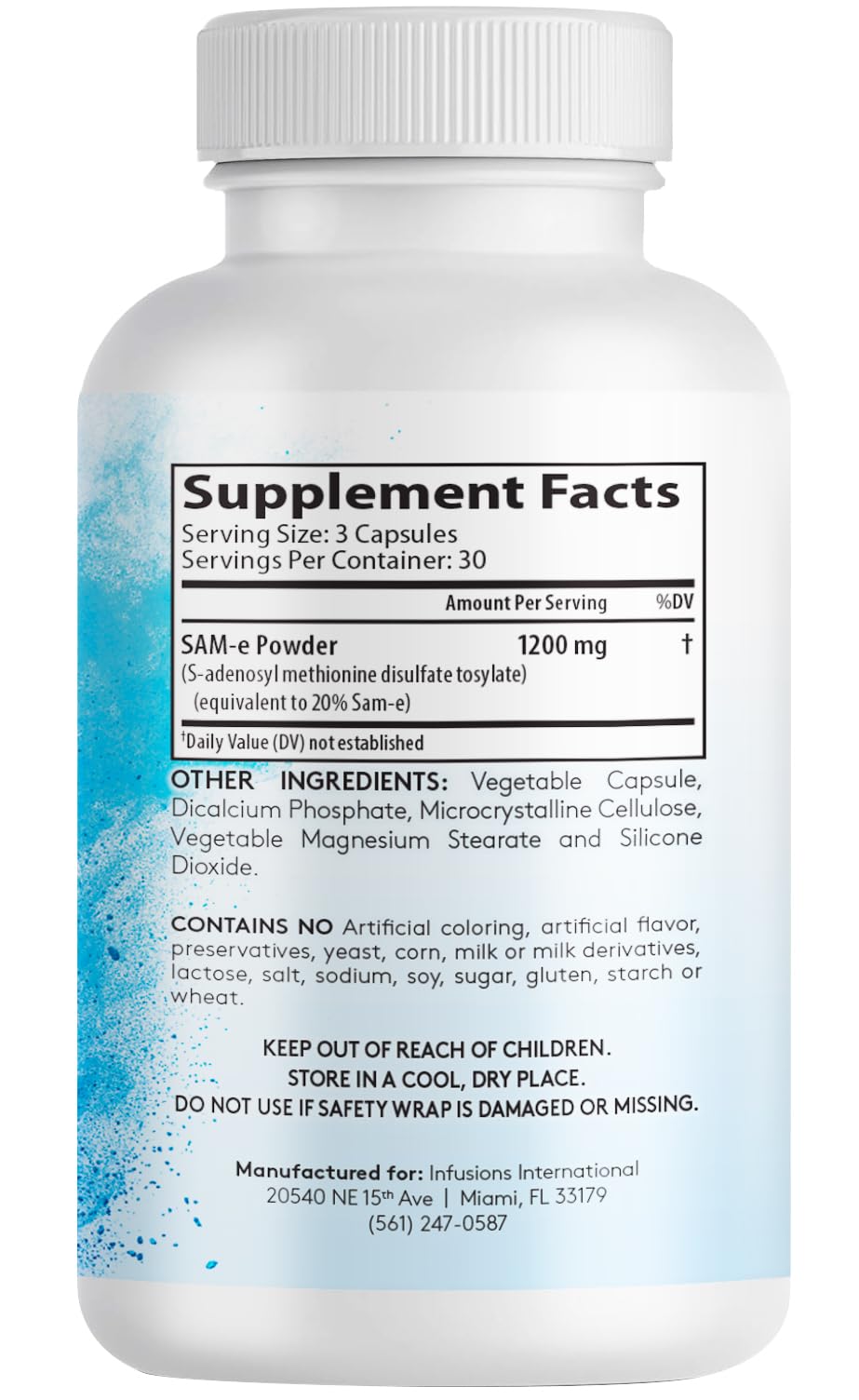 Infusions International Maximum Strength Pure SAM-e 1200mg Capsule, 90 Count