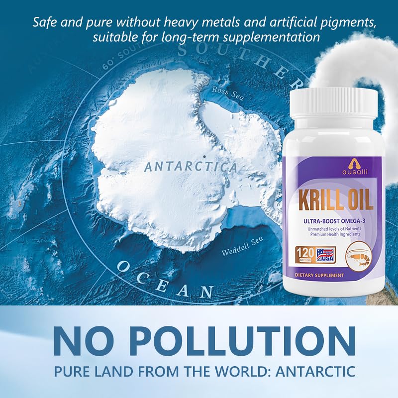 ausalli Antarctic Marine Complex – Natural Lipid Softgels with Omega-3 120 Count