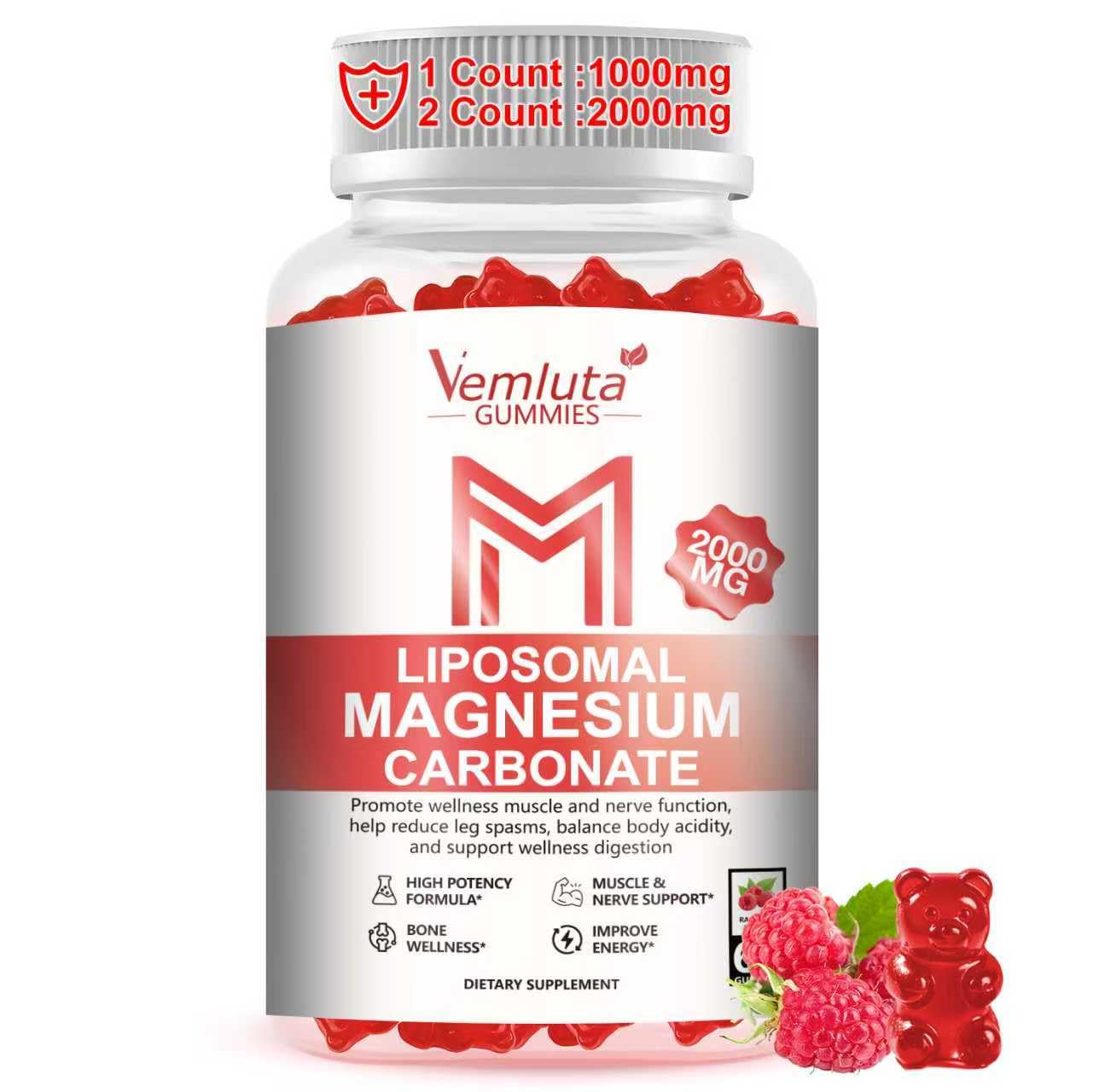Vemluta Liposomal Magnesium Carbonate Gummies, 60 Count