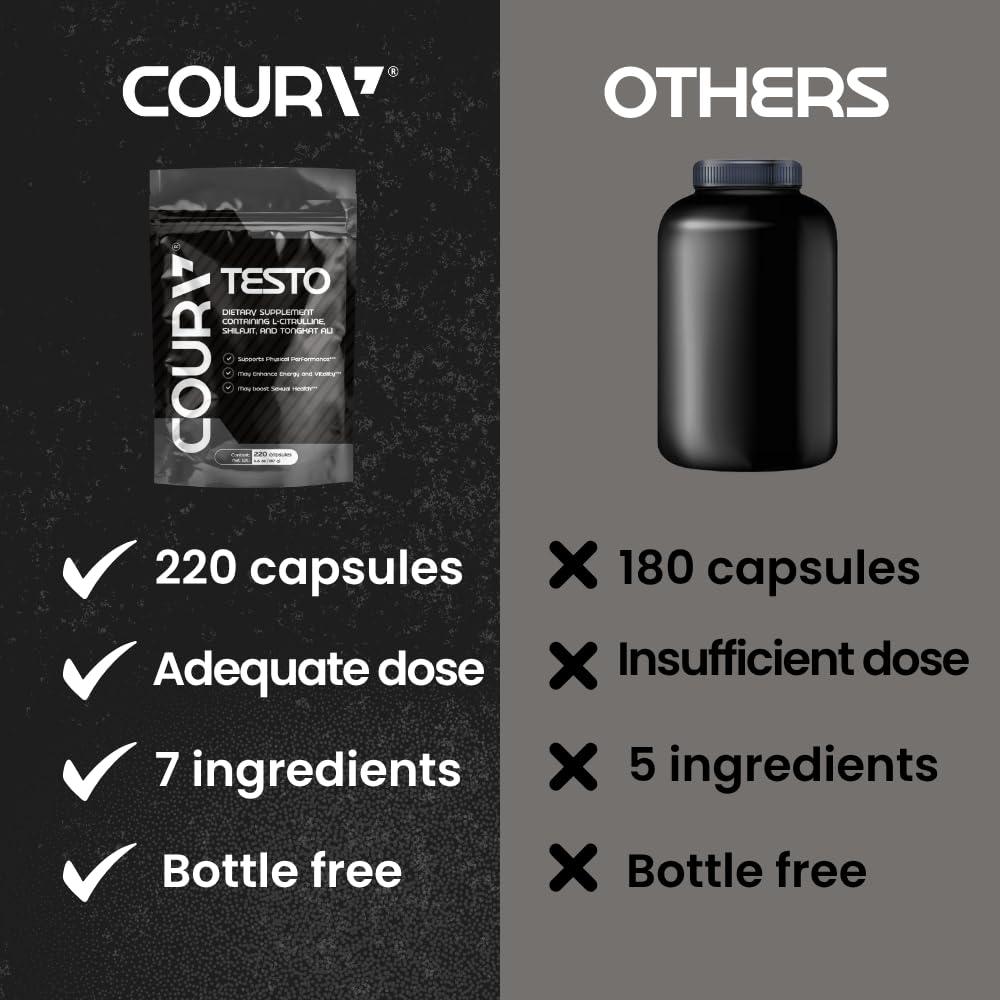 COURA Men's Testo Booster and Multivitamin Capsules, 220 Count