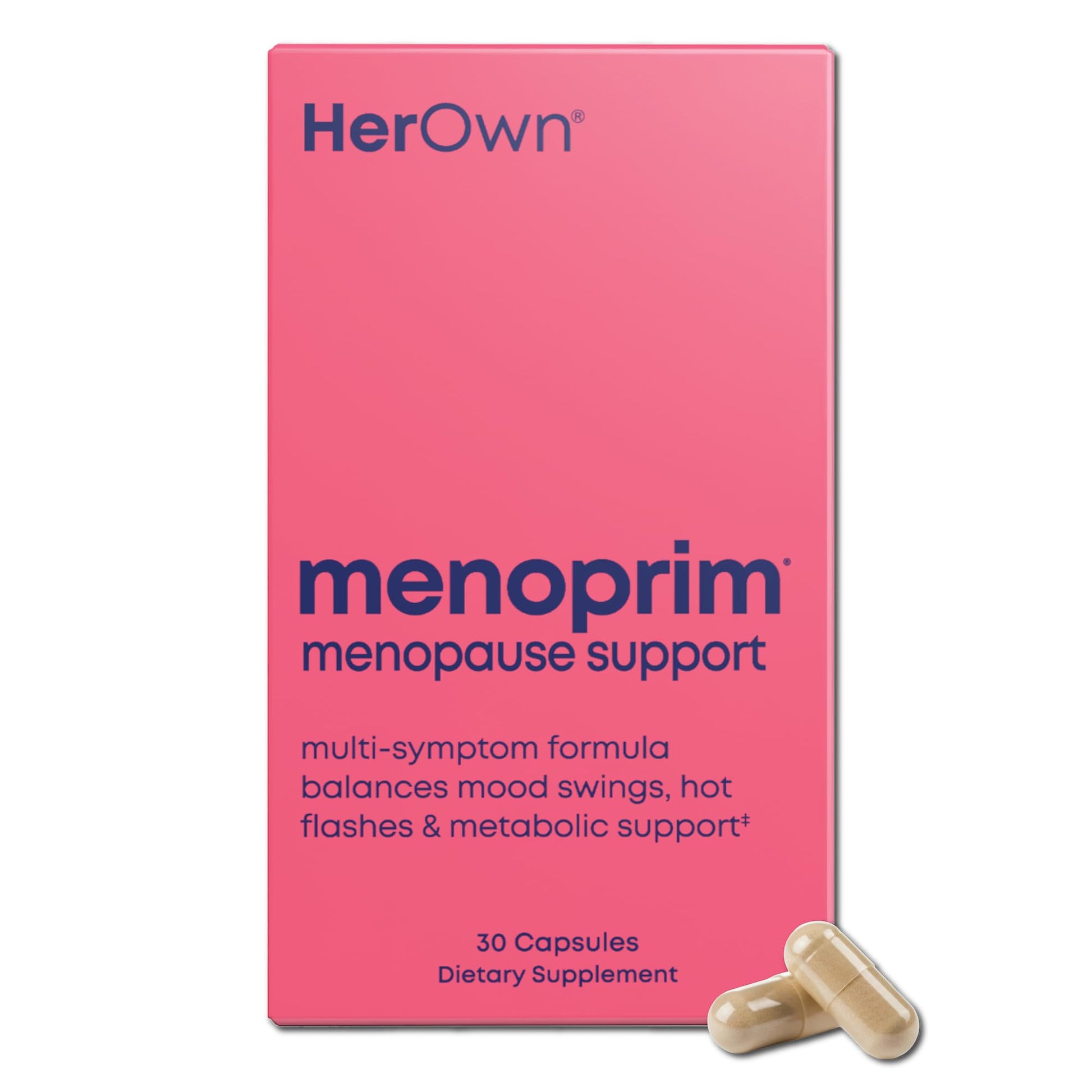 Her Own Menoprim Menopause Support Capsules, Bergamot Orange & Black Cohosh Root, 30 Capsules