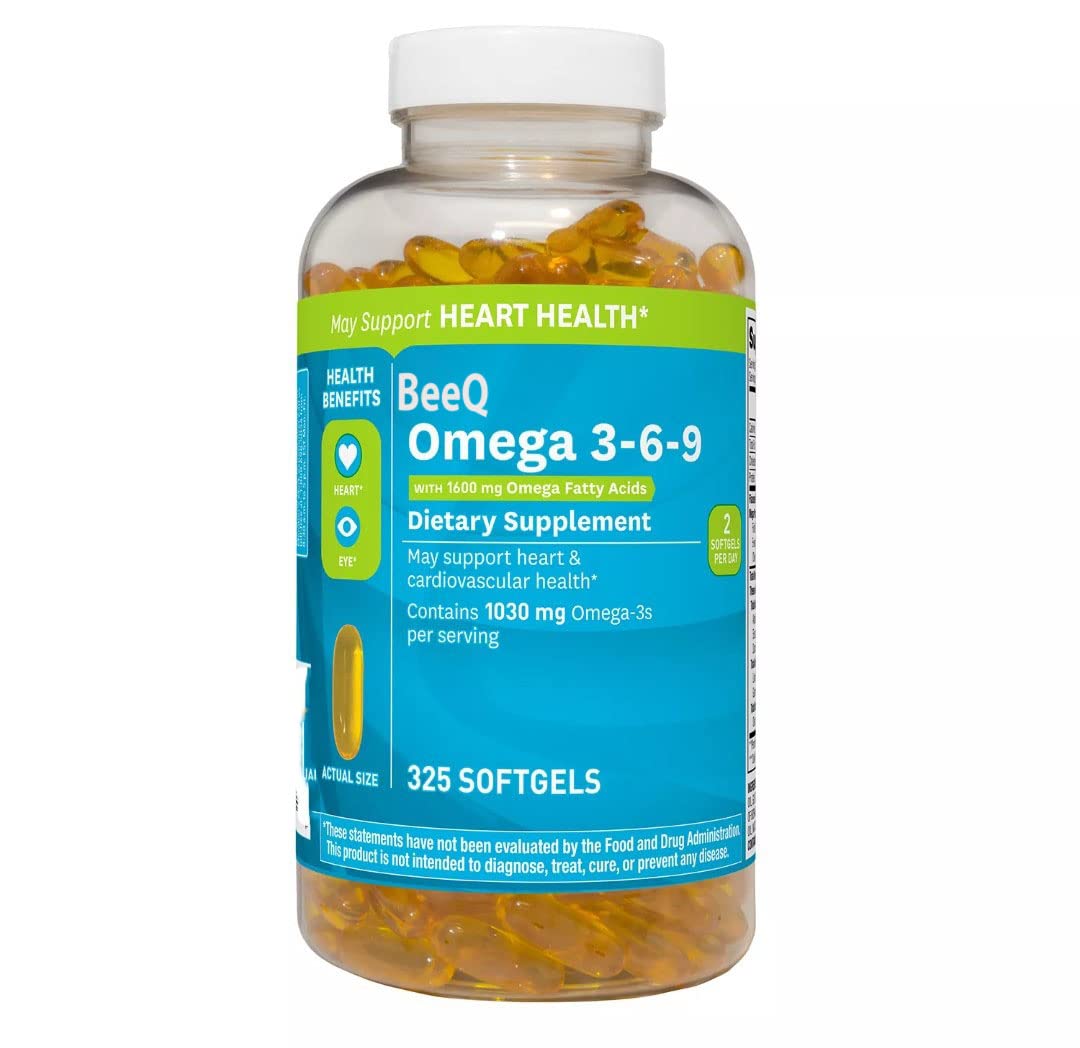 BeeQ Omega 3-6-9 Dietary Supplement Softgel 325 ct