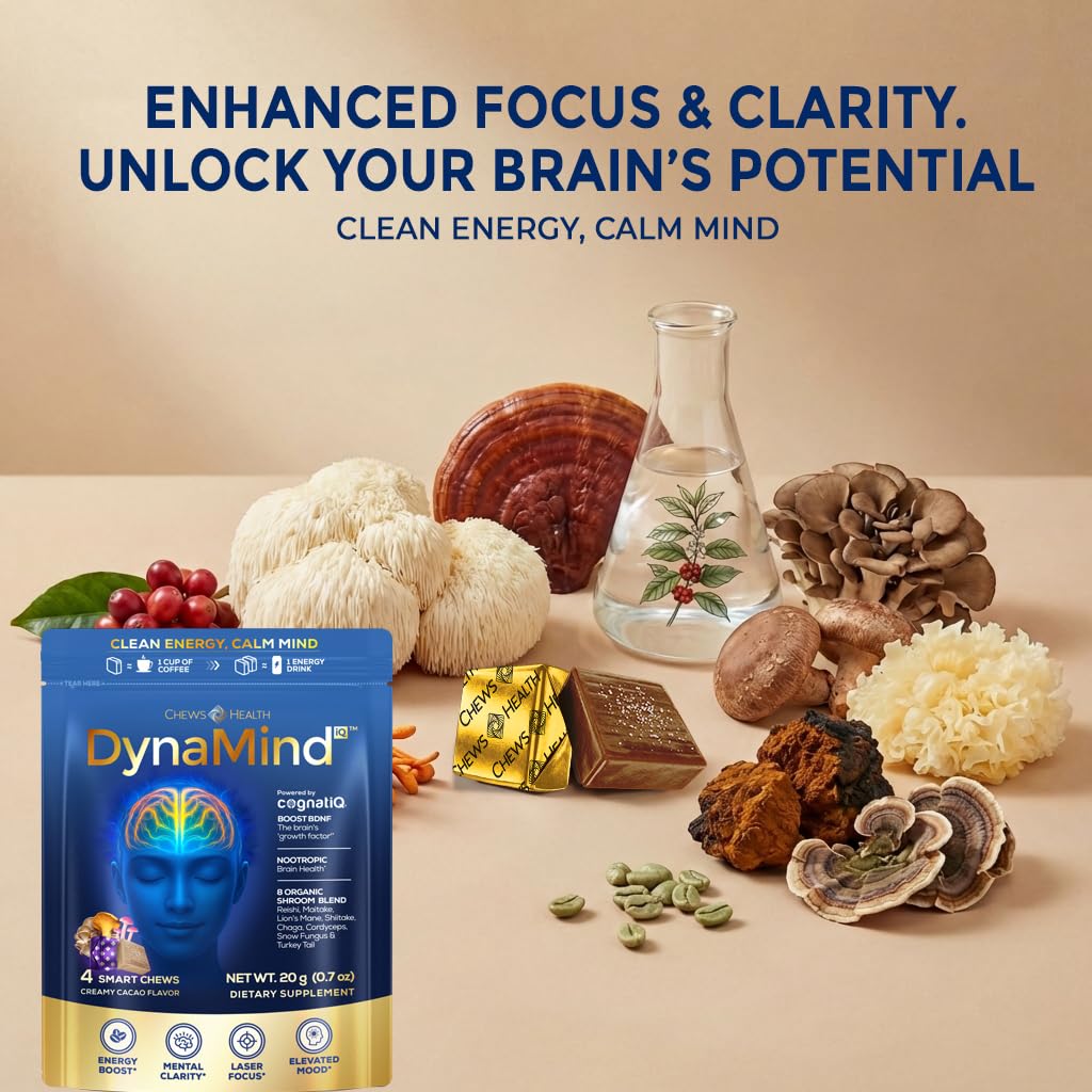 CHEWSHEALTH DynaMind iQ Brain Supplement Chewable, 4 Count