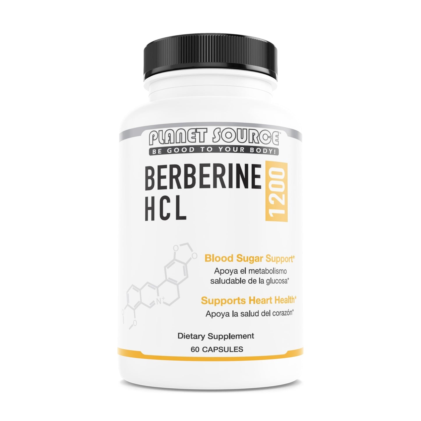 Planet Source Berberine HCl 1200 Mg per Serving Capsule 60 Count