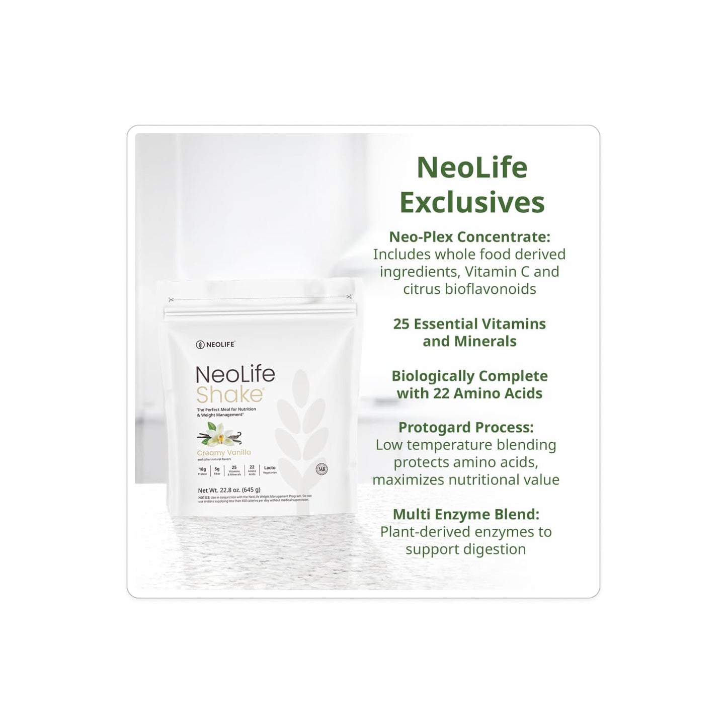 NeoLife NeoLifeShake Meal Replacement Shake Powder 22.8 oz