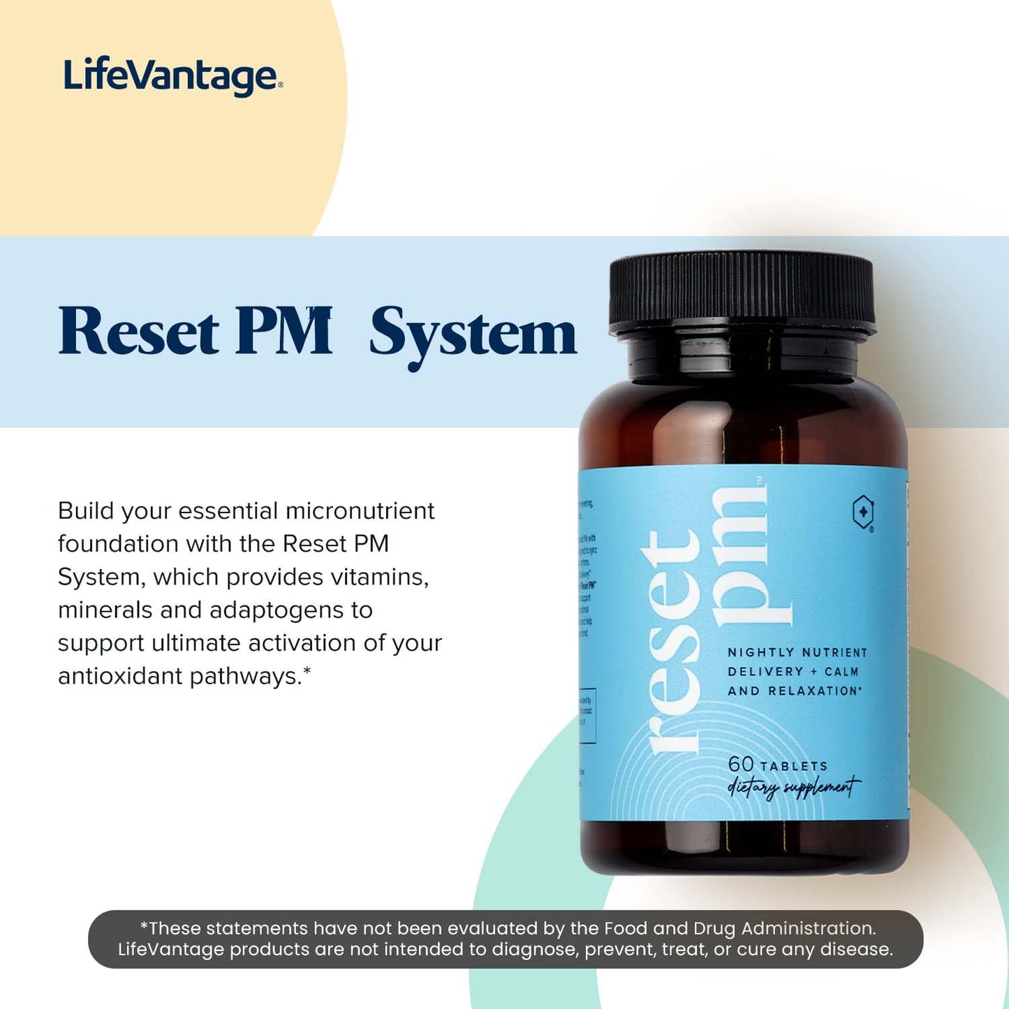 LifeVantage Reset PM Advanced Multi-Nutrient Supplement, 60 Tablets