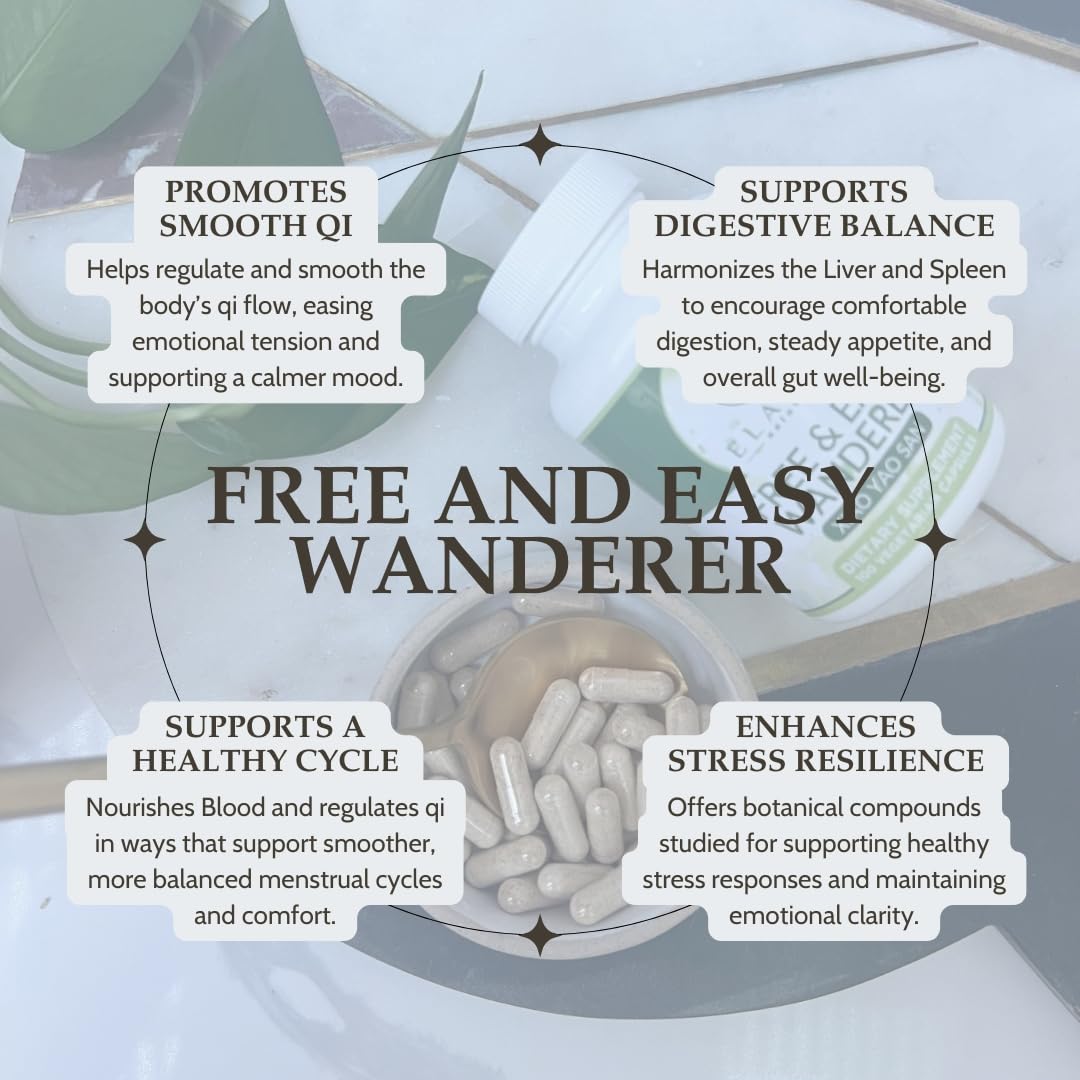 Elanen Naturals Xiao Yao San Free and Easy Wanderer Xiao Yao Wan Xiao Yao Pian Capsules 100 Count