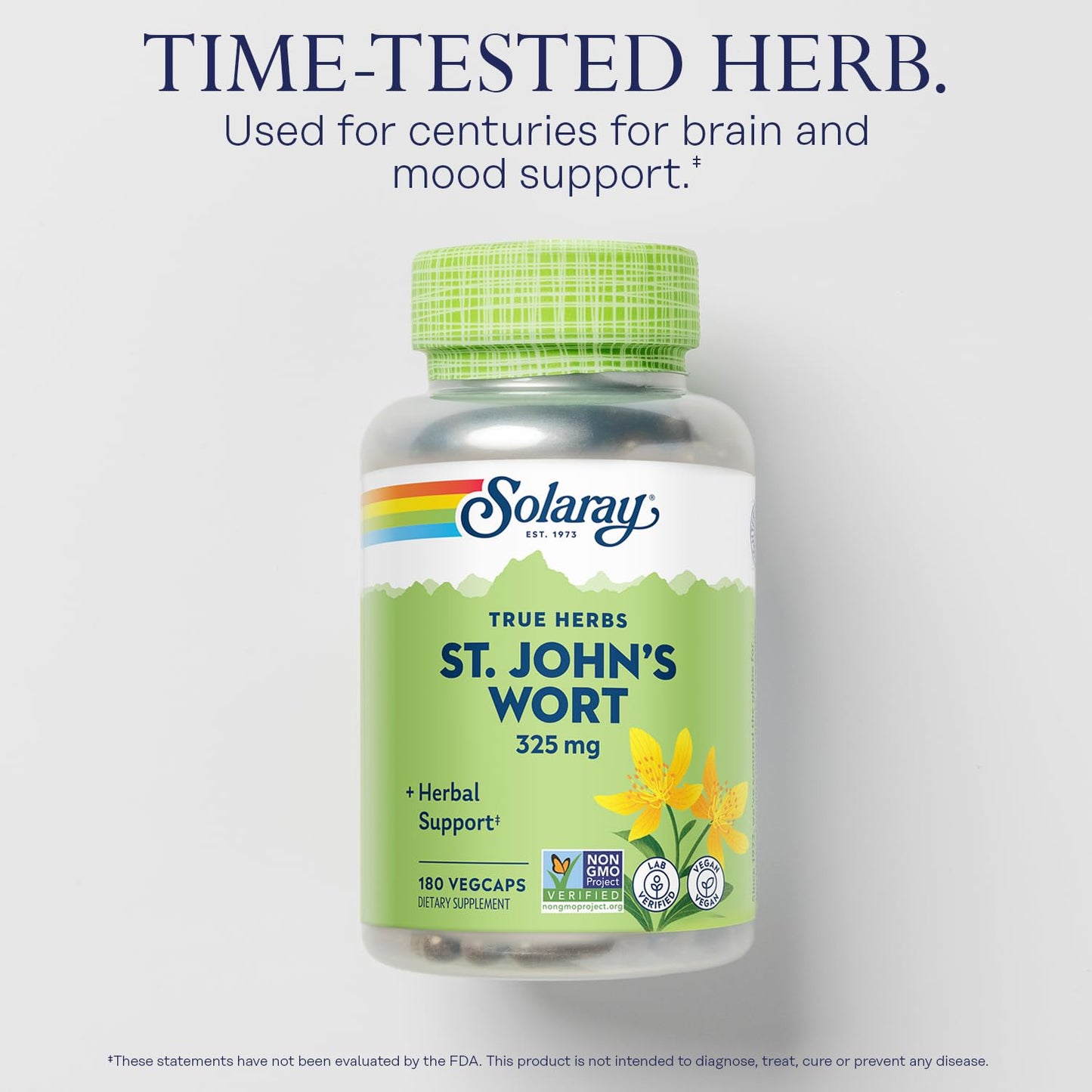 Solaray St Johns Wort 325 mg Whole Aerial Capsules 180 Count