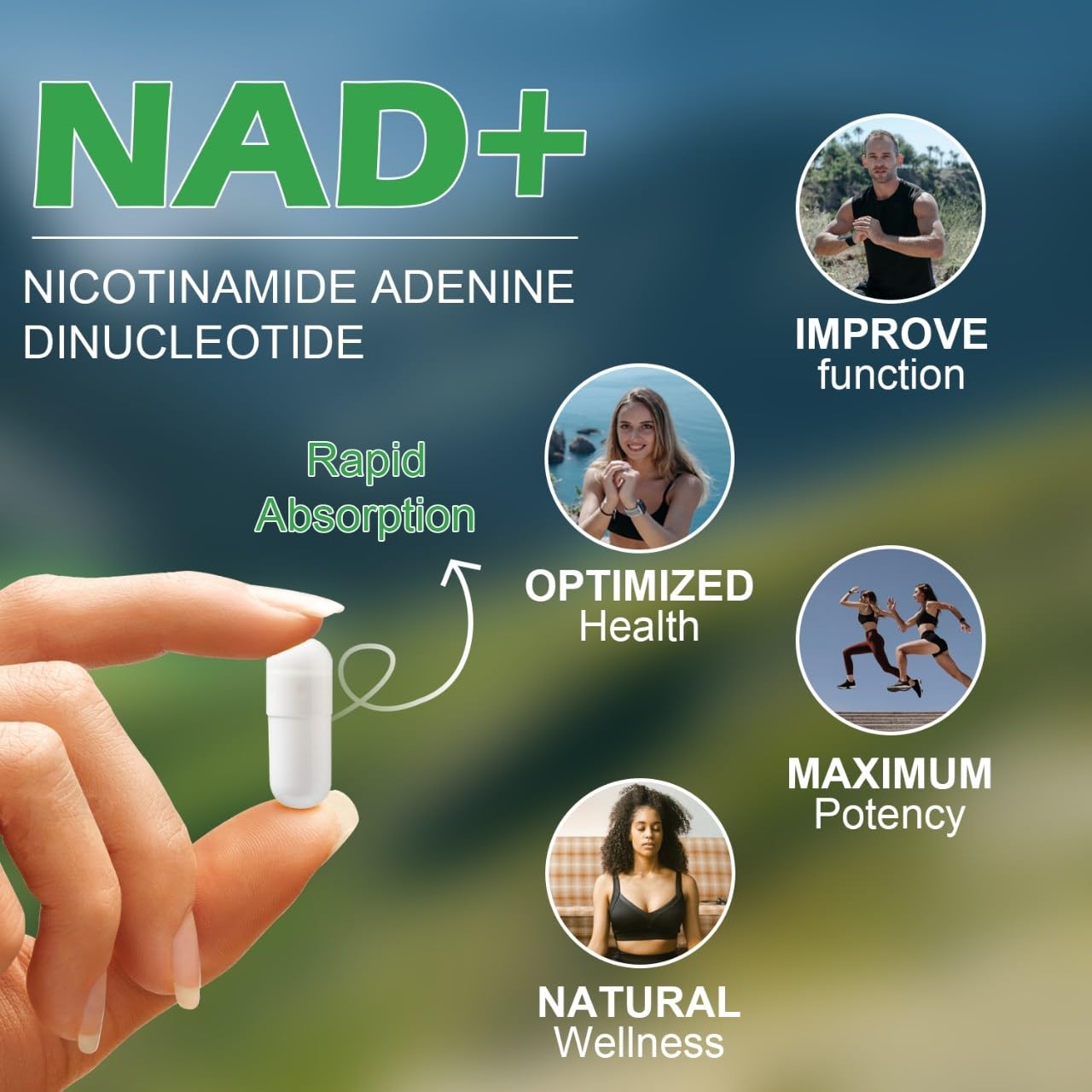 VitaCosmoX NAD+ Nicotinamide Riboside Resveratrol Supplement, 90 Capsules