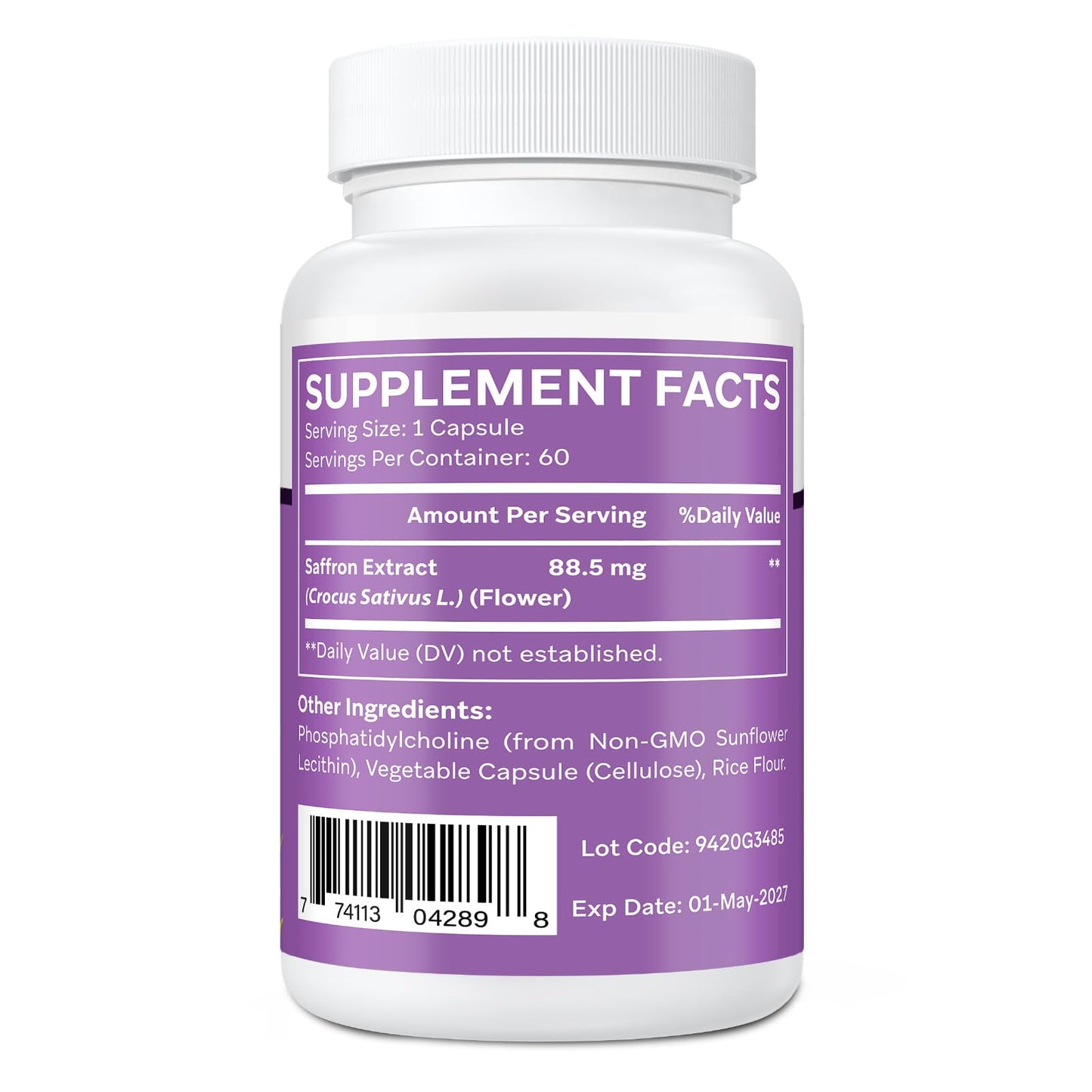 Ulmubra Liposomal Saffron Supplements 88.5 mg Capsules, 60 Count