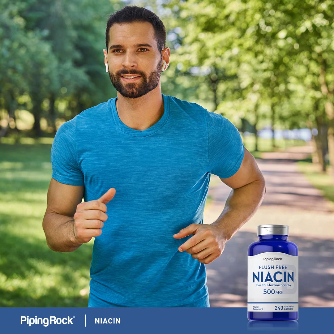 Piping Rock Niacin 500mg Flush Free Vitamin B3 Supplement Capsule 240 Count