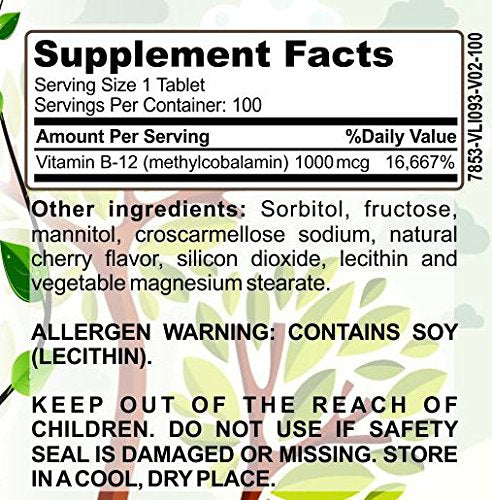 Herbal Forest Vitamin B-12 1000mcg Tablet, 1 Tablet
