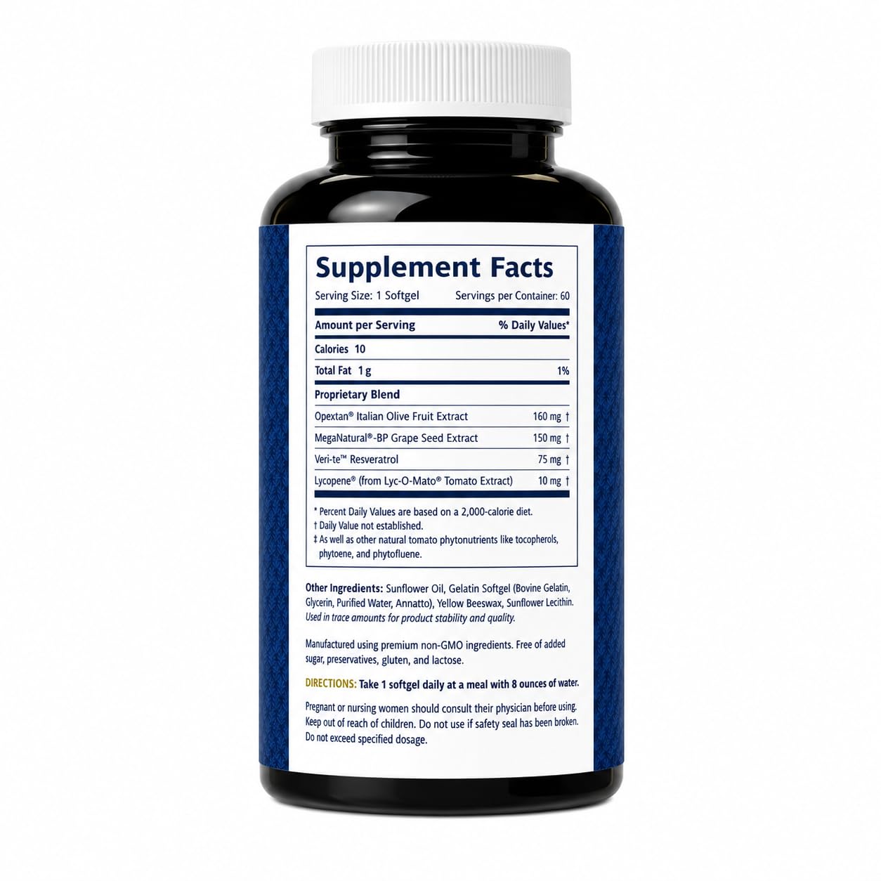 Olivino Essential Dietary Supplement - Three Key Fruits of the Mediterranean Diet Softgel 60 Count