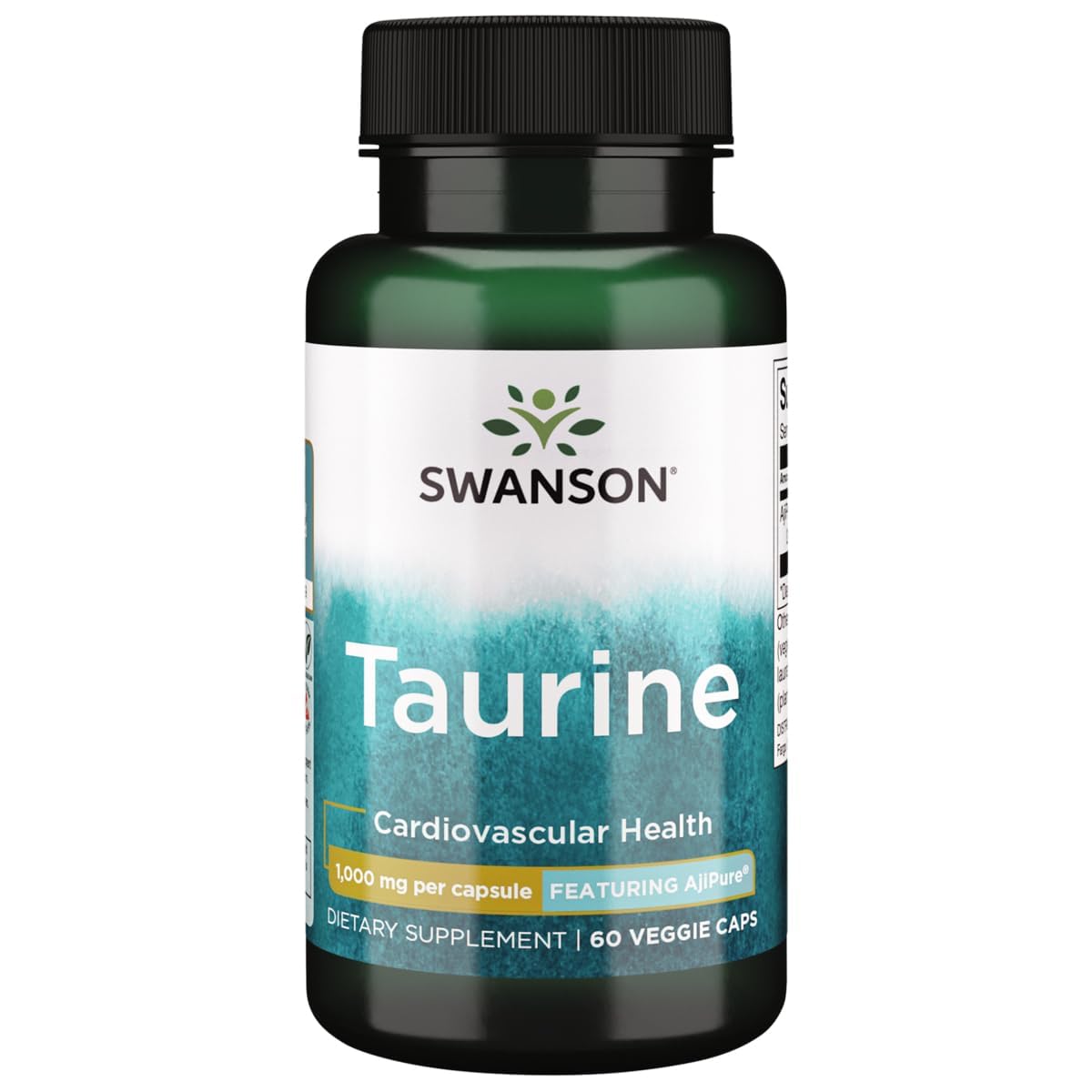 Swanson AjiPure Amino Acid Taurine 1000 mg, 60 Veg Capsules