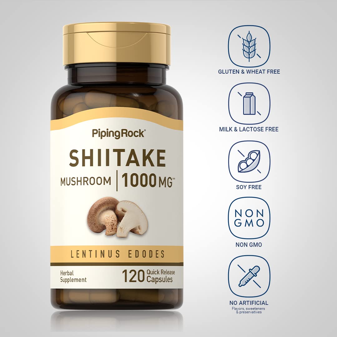 Piping Rock Shiitake Mushroom Supplement Capsule 120 Count