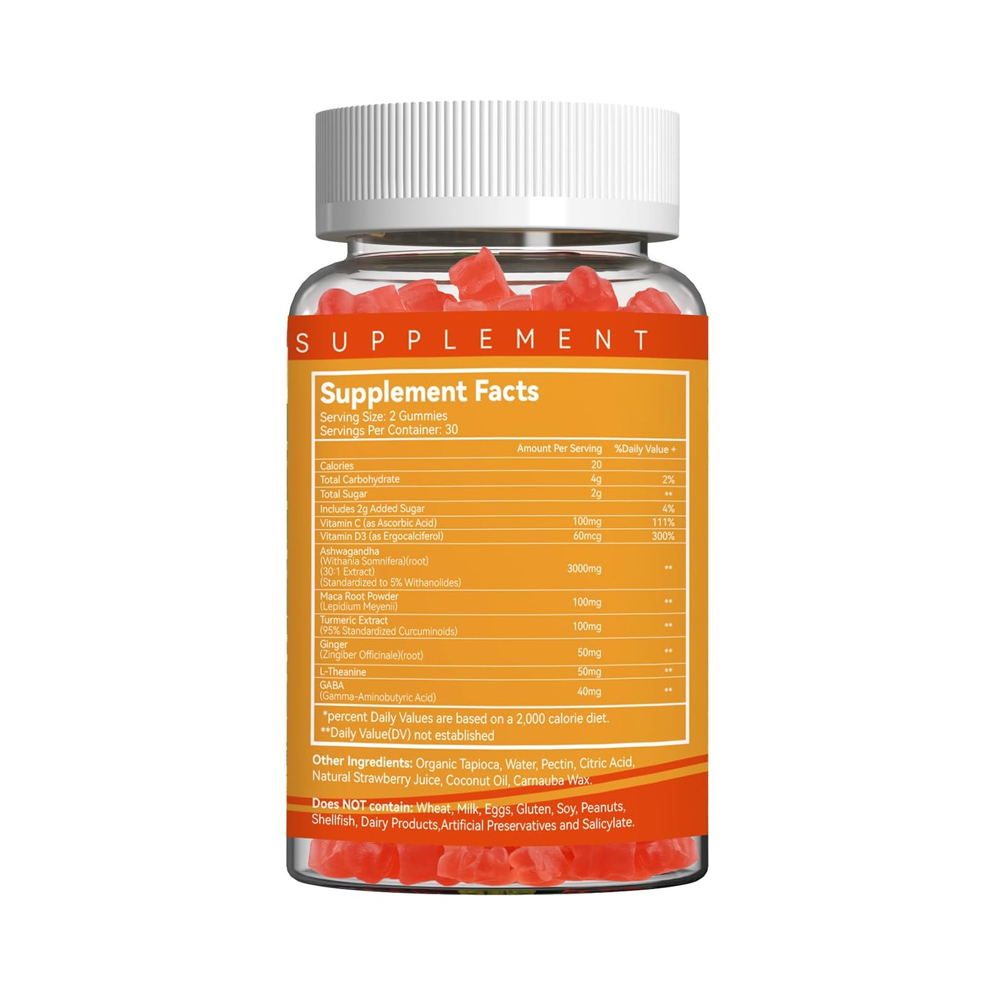 EAZGOO Ashwagandha Root Extract 3000mg with Vitamin D3 Gummies, 60 Count