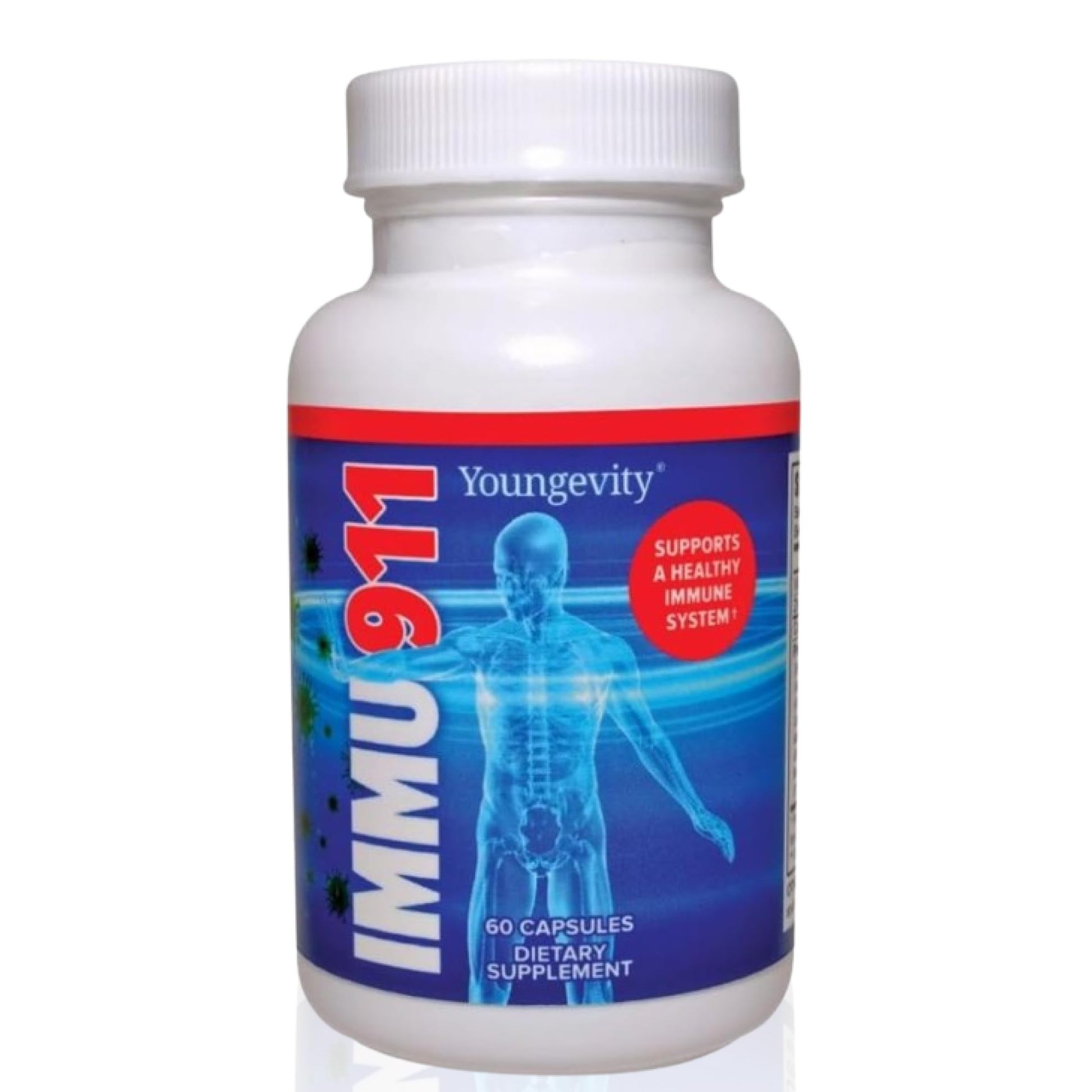Youngevity Immu-911™ Advanced Immune - Colostrum, Vitamin C, Zinc, Echinacea, Astragalus, PAU D'Arco Bark + 6 Mycelial Mass Mushrooms for Immune Defense and Boost, 60 Capsules