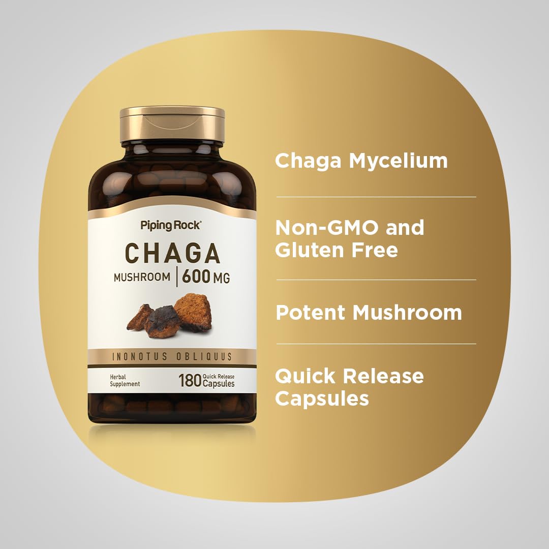 Piping Rock Chaga Mushroom Capsules 180 Count